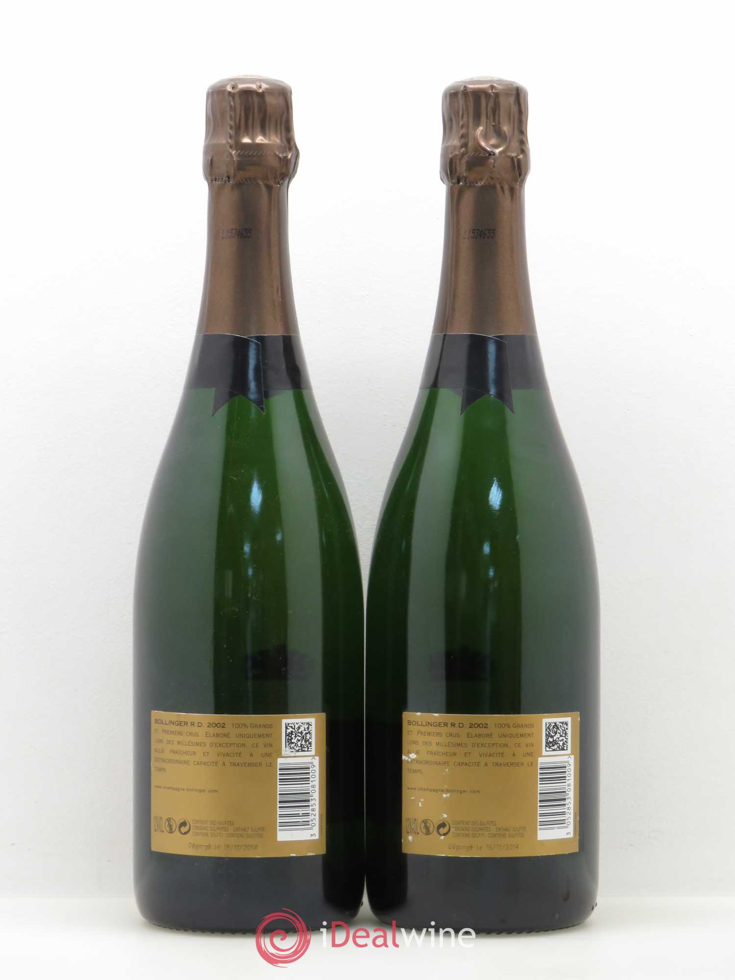 R.D. Extra-Brut Bollinger 2002 - Lot de 2 bouteilles - 1