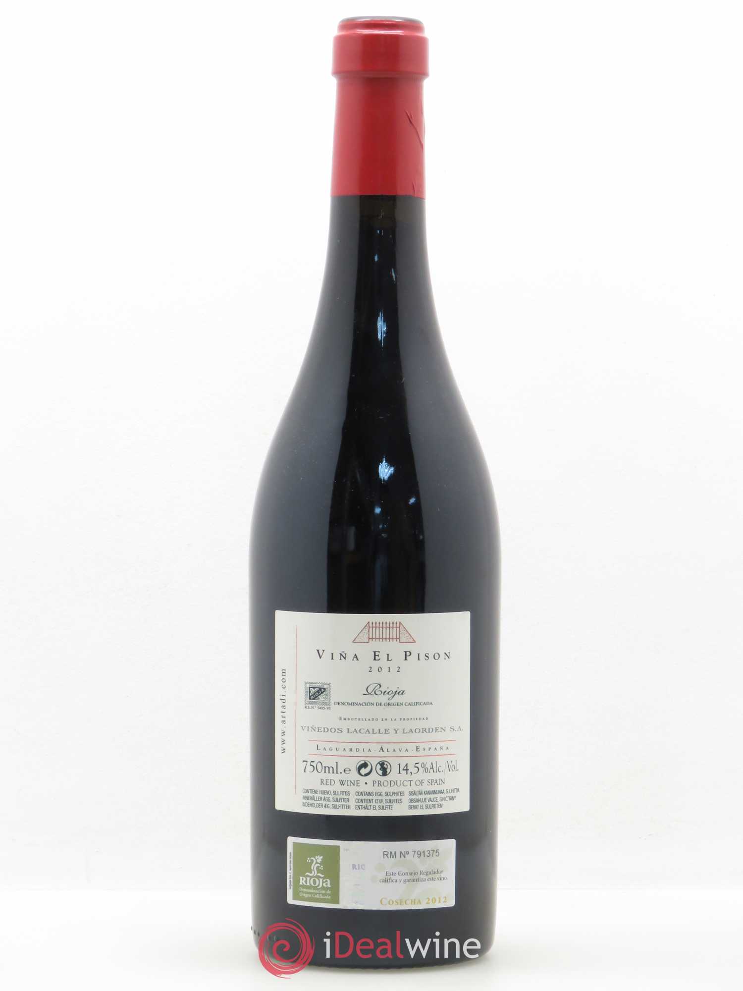 Rioja DOCA Vina El Pison Lacalle y Laorden 2012 - Lotto di 1 bottiglia - 1