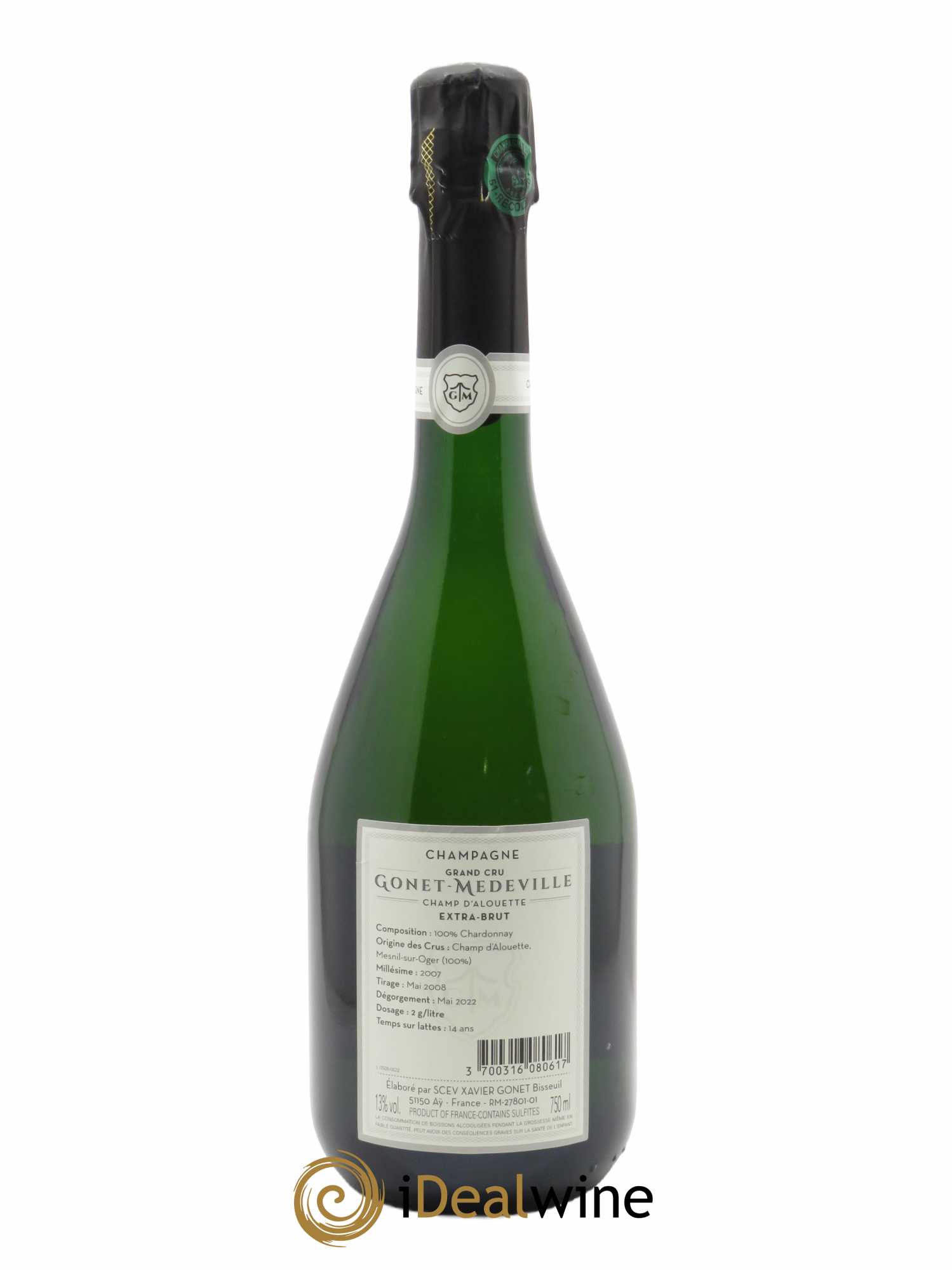 Champ d'Alouette Grand Cru Extra-Brut Vignobles Gonet-Medeville  2007 - Lot of 1 bottle - 1