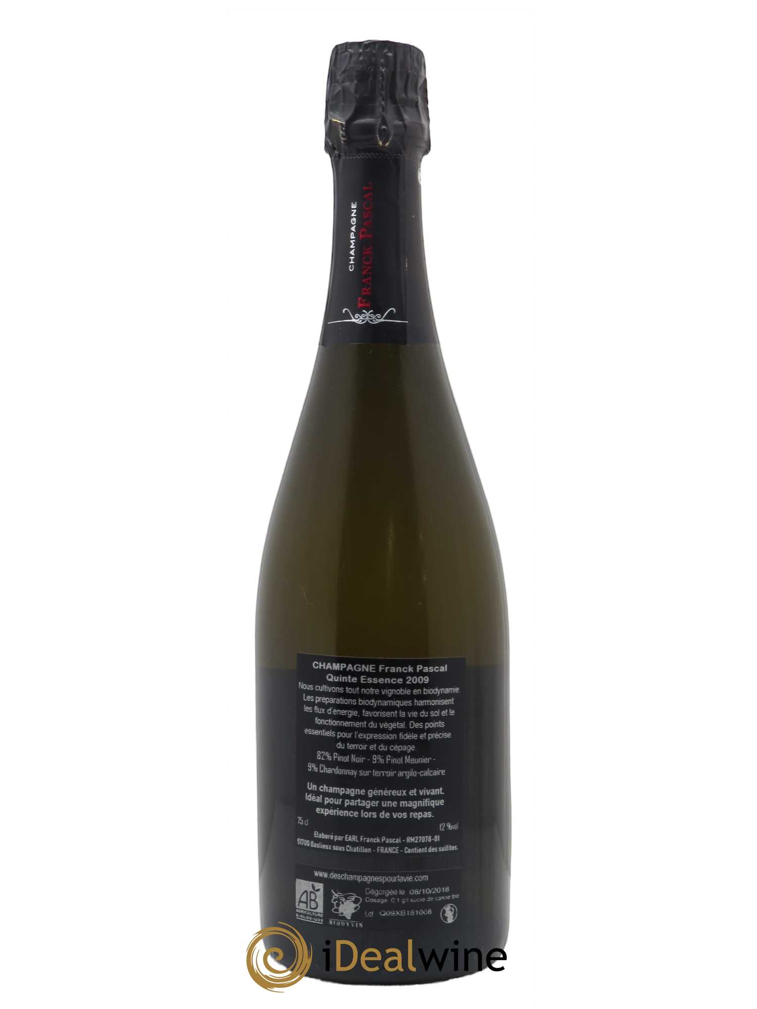 Quinte Essence Blanc de Noirs Extra-Brut Franck Pascal 2009 - Lot of 1 bottle - 1