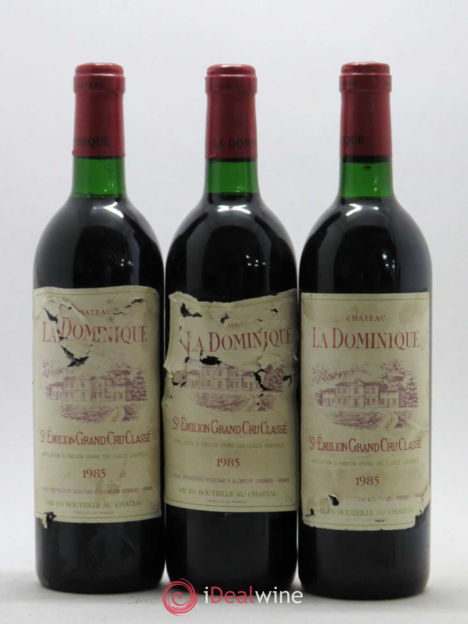 Château la Dominique Grand Cru Classé 1985 - Lot de 3 bouteilles - 0