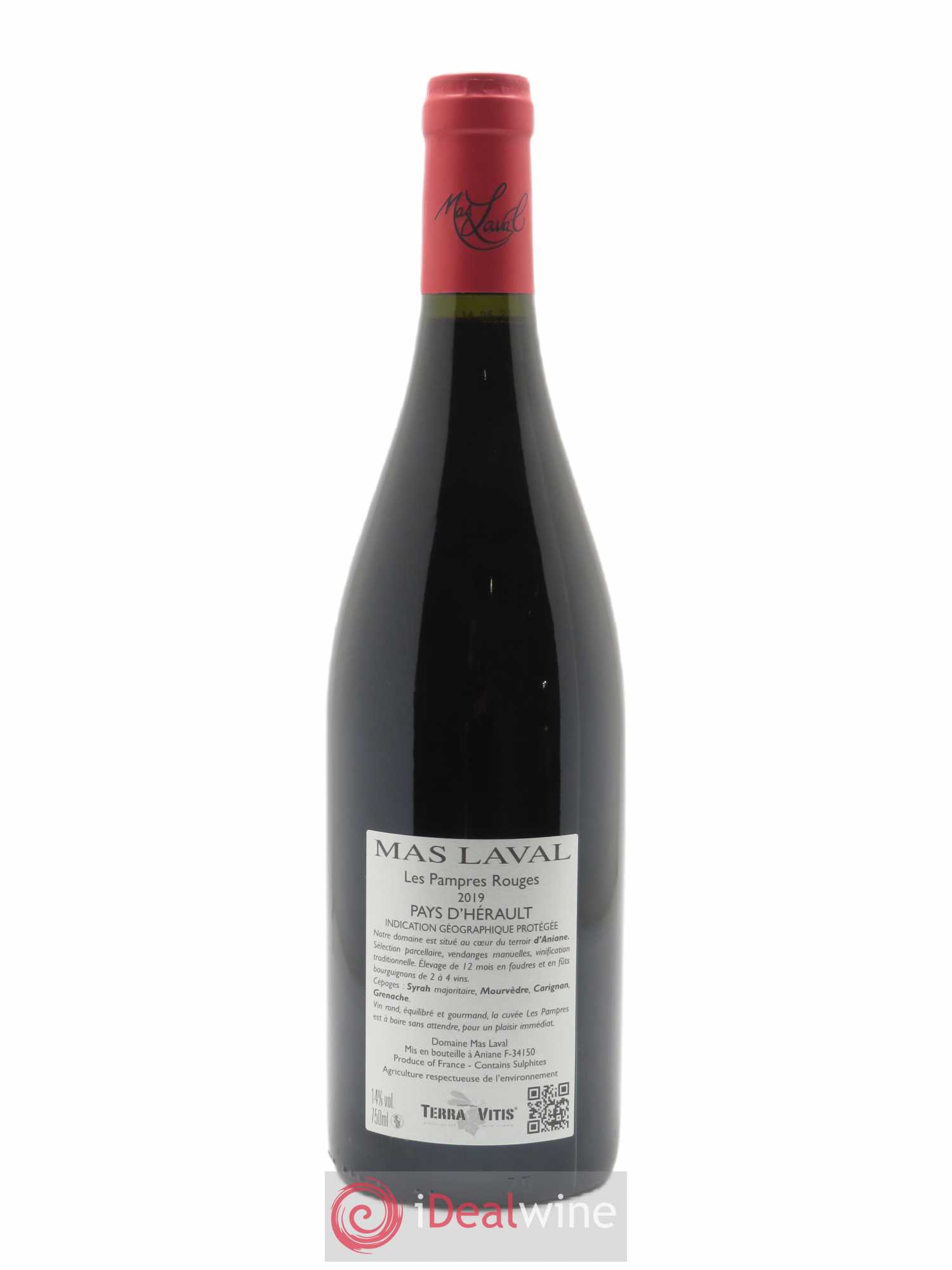 Pays d'Hérault Mas Laval  Les Pampres Joël Laval 2019 - Lot de 1 bouteille - 1
