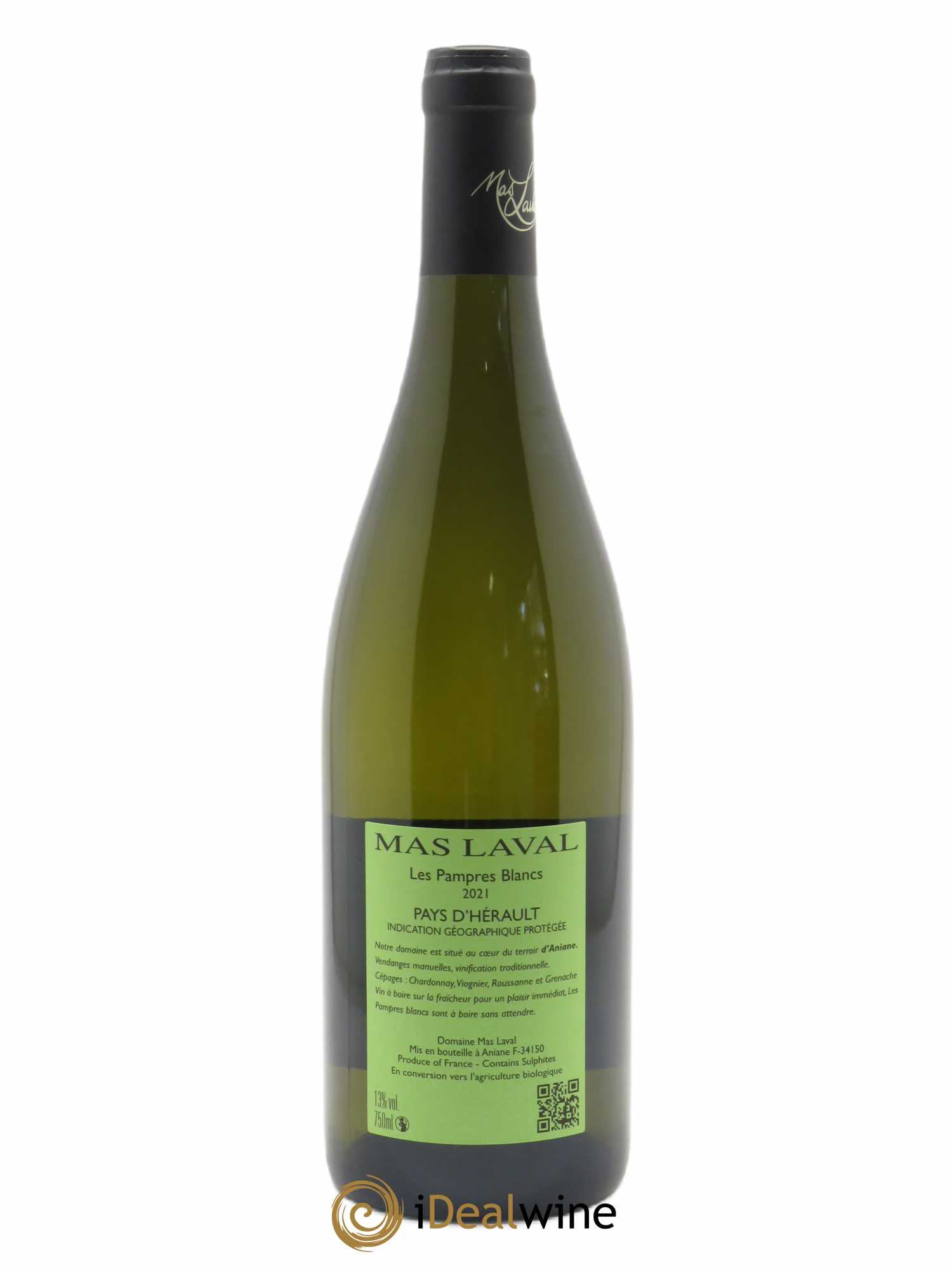 Pays d'Hérault Mas Laval Les Pampres Joël Laval 2021 - Lot de 1 bouteille - 1