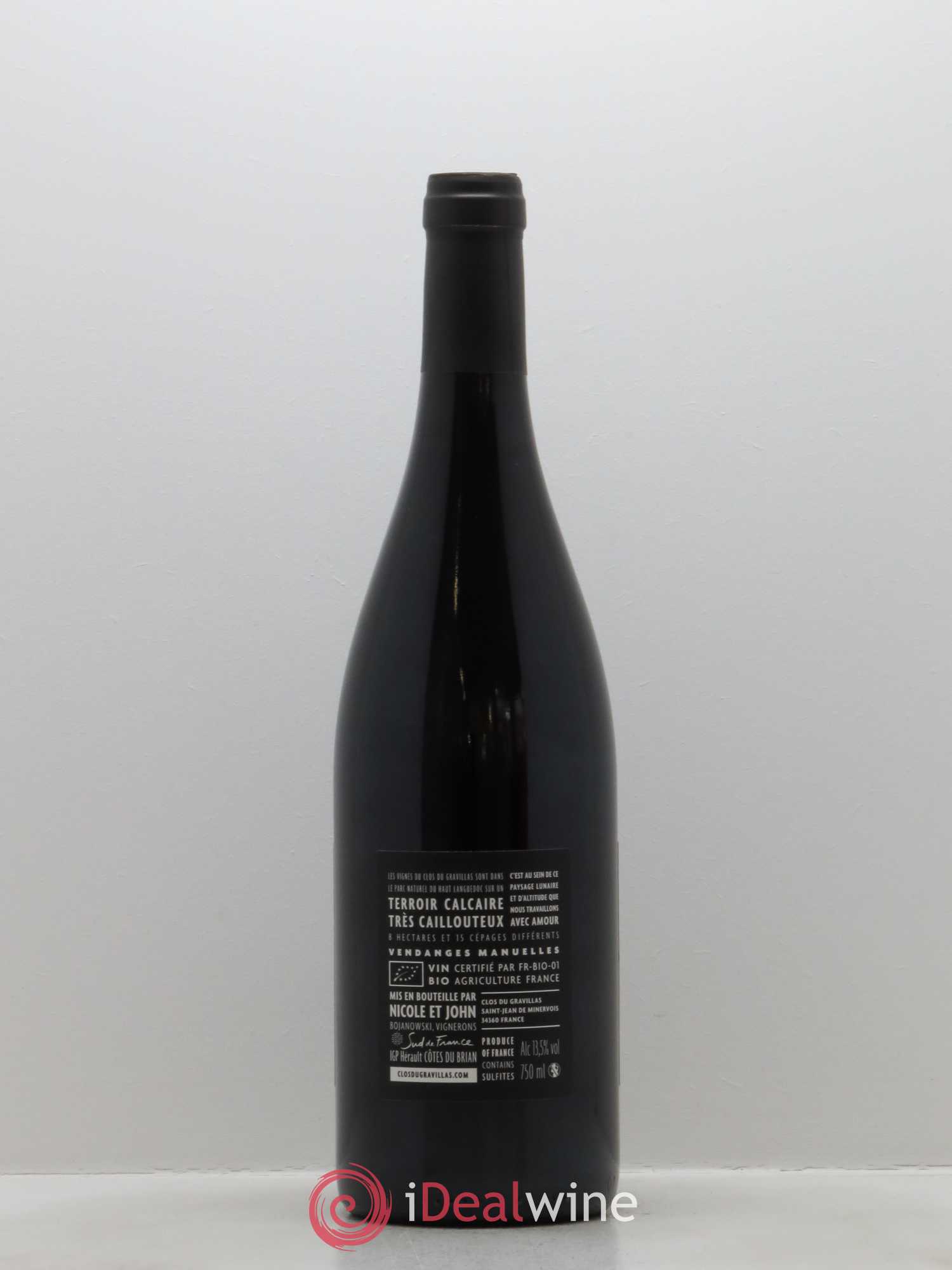 Pays d'Hérault - Côtes du Brian Sous les Cailloux des Grillons Clos du Gravillas 2017 - Lot de 1 bouteille - 1