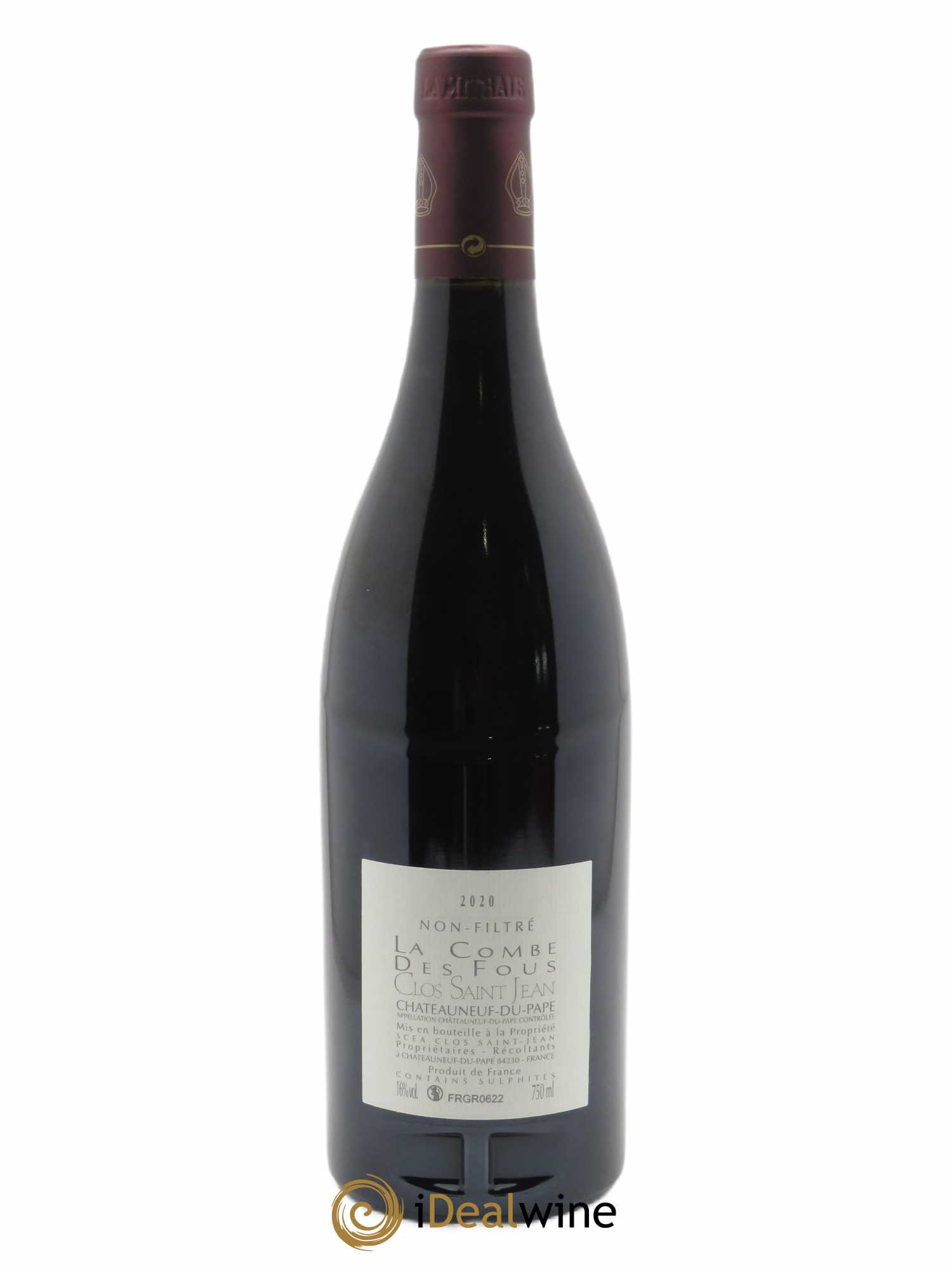 Châteauneuf-du-Pape Clos Saint-Jean La Combe des Fous Pascal et Vincent Maurel 2020 - Lot of 1 bottle - 1