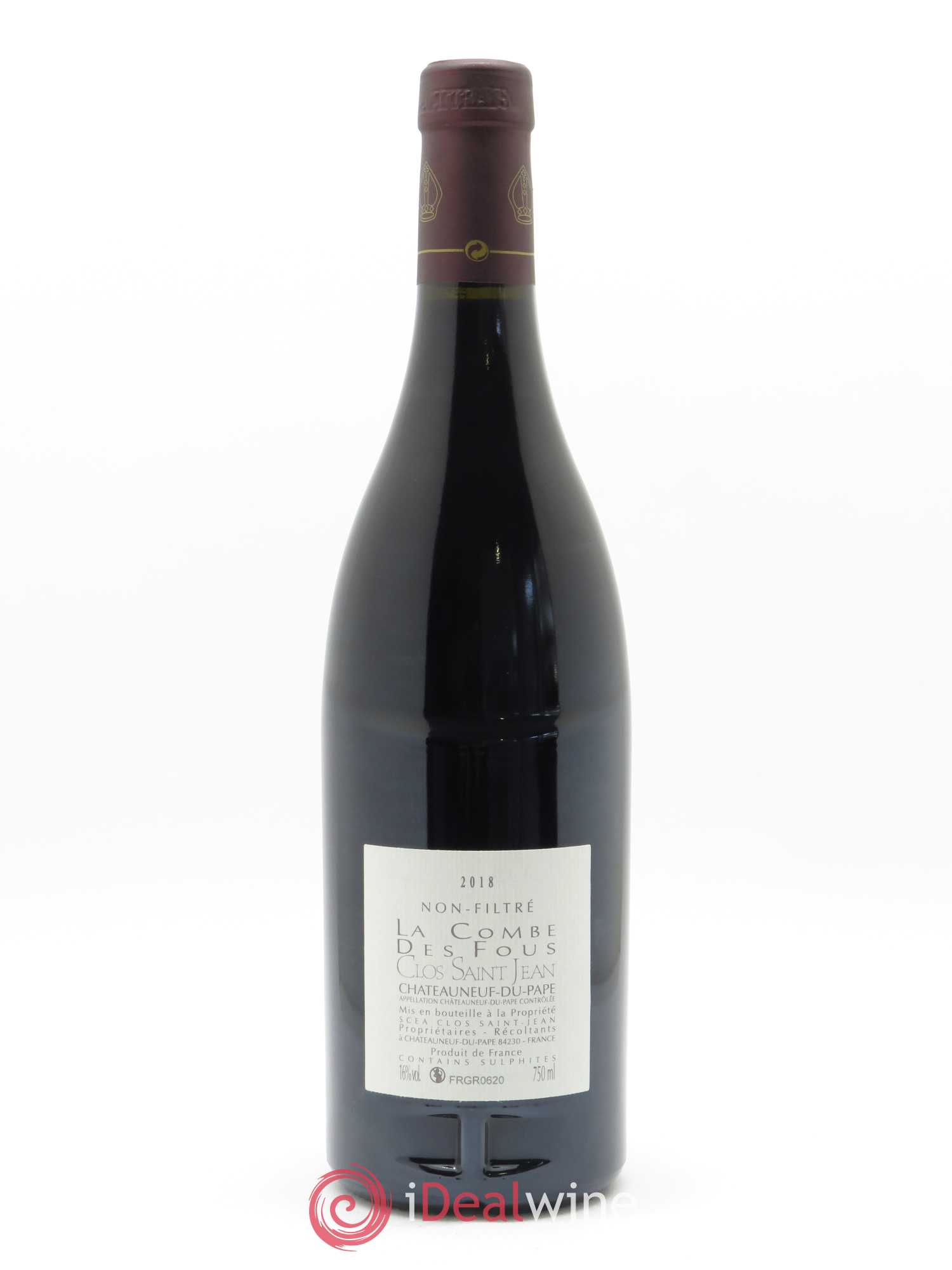 Châteauneuf-du-Pape Clos Saint-Jean La Combe des Fous Pascal et Vincent Maurel 2018 - Lot de 1 bouteille - 1
