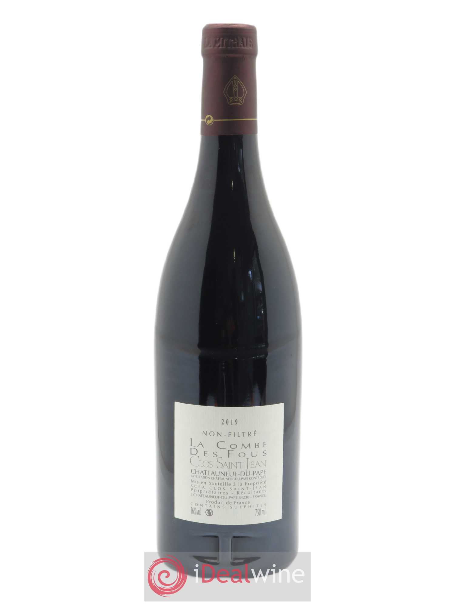 Châteauneuf-du-Pape Clos Saint-Jean La Combe des Fous Pascal et Vincent Maurel 2019 - Lot de 1 bouteille - 1