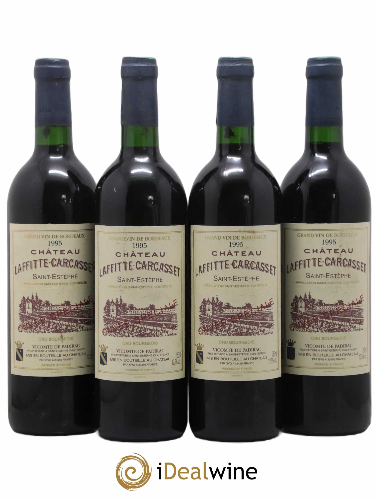 Château Laffitte Carcasset Cru Bourgeois 1995 - Lot de 4 bouteilles - 0