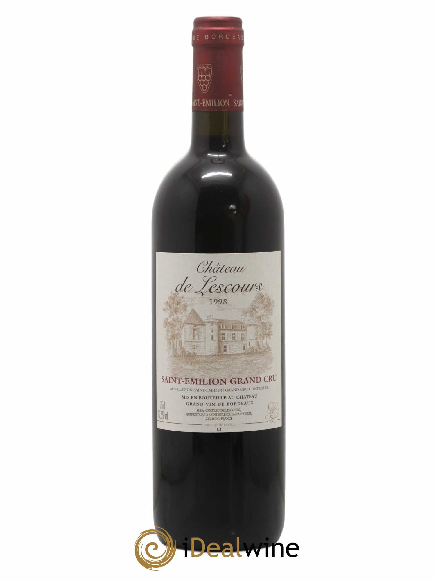 Saint-Émilion Grand Cru Château de Lescours 1998 - Lot of 1 bottle - 0