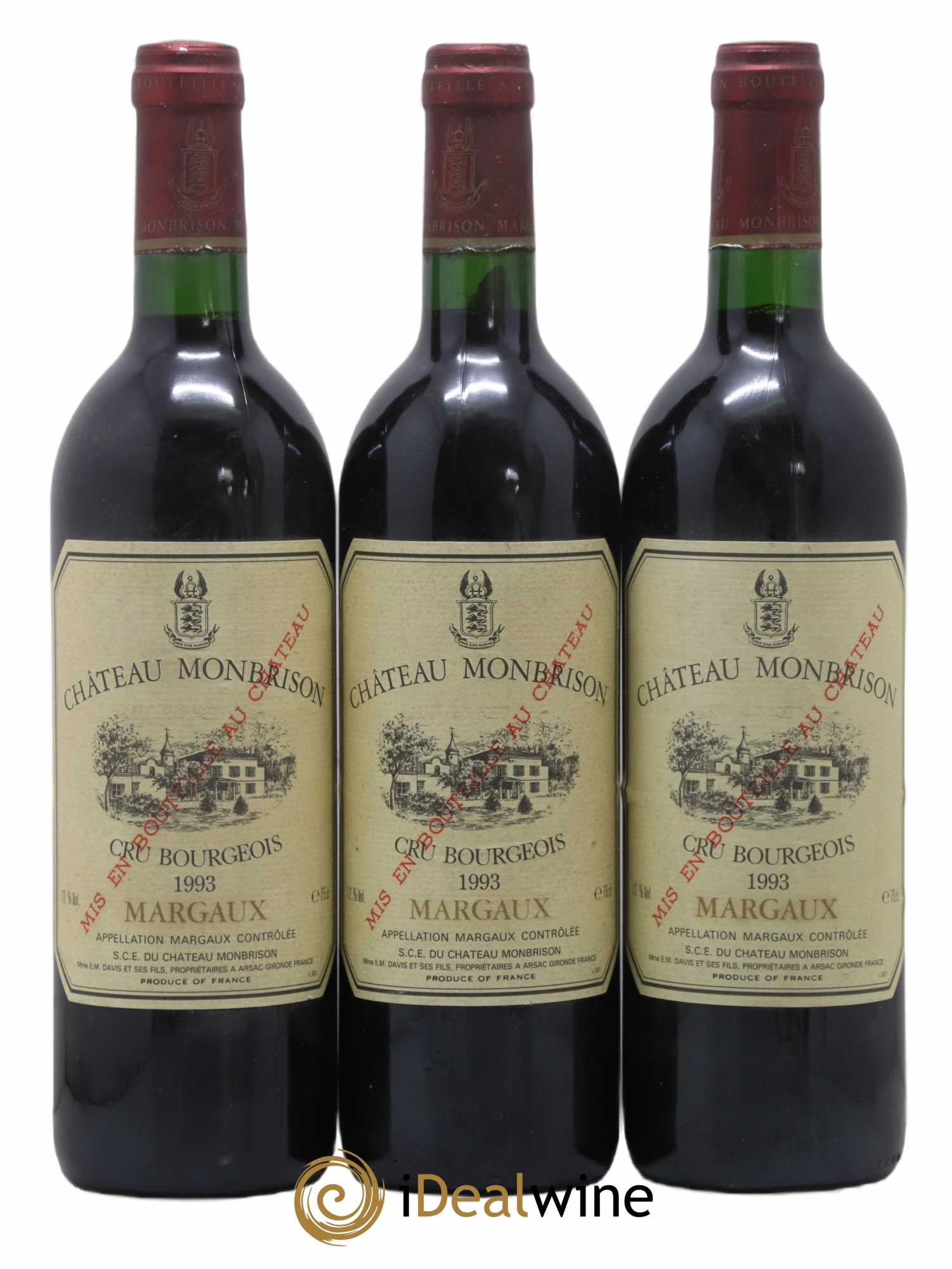Château Monbrison 1993 - Lot de 3 bouteilles - 0