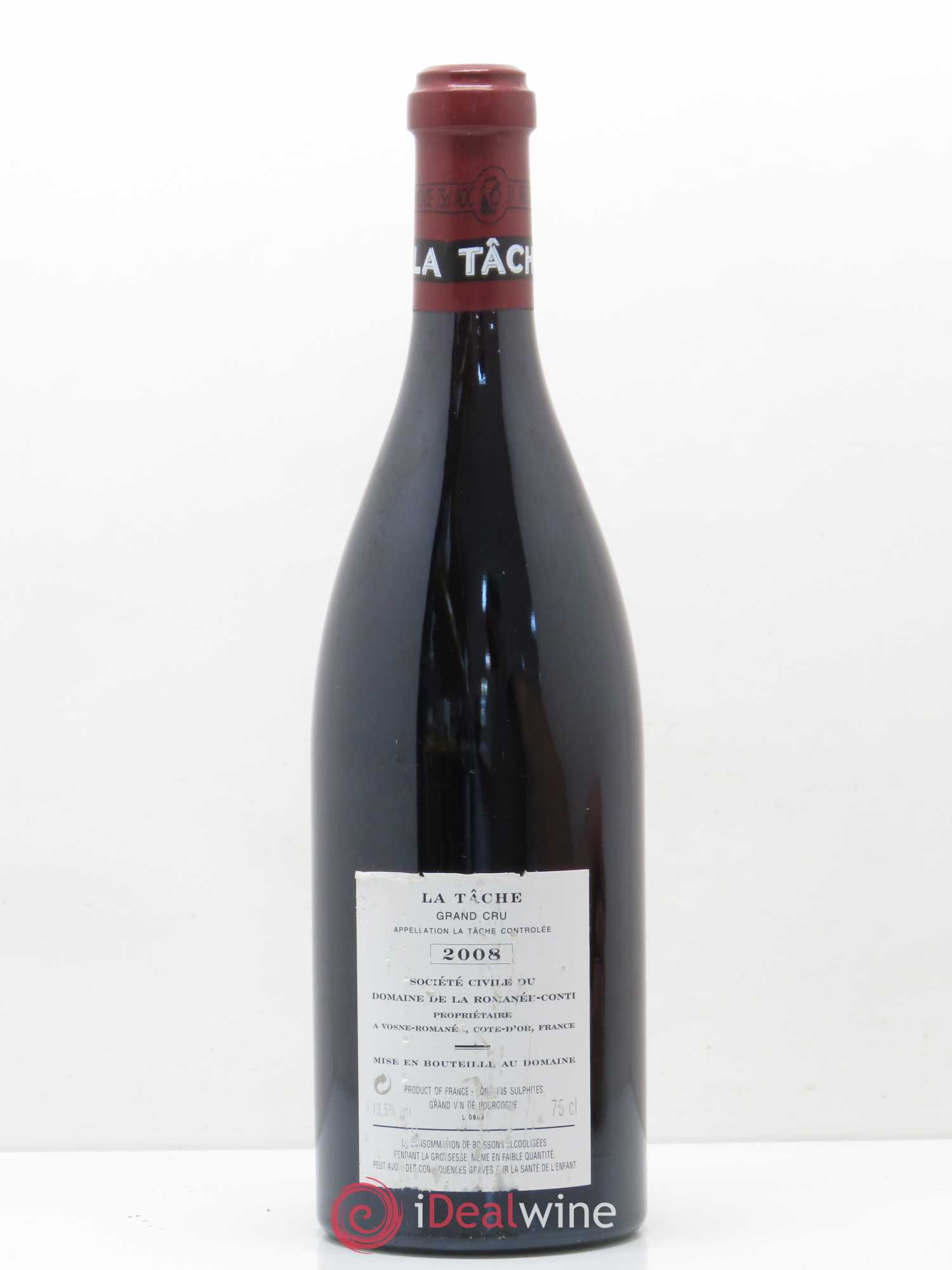 La Tâche Grand Cru Domaine de la Romanée-Conti 2008 - Lot de 1 bouteille - 1