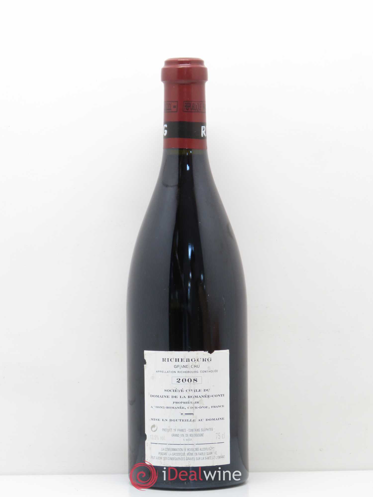 Richebourg Grand Cru Domaine de la Romanée-Conti 2008 - Lot de 1 bouteille - 1