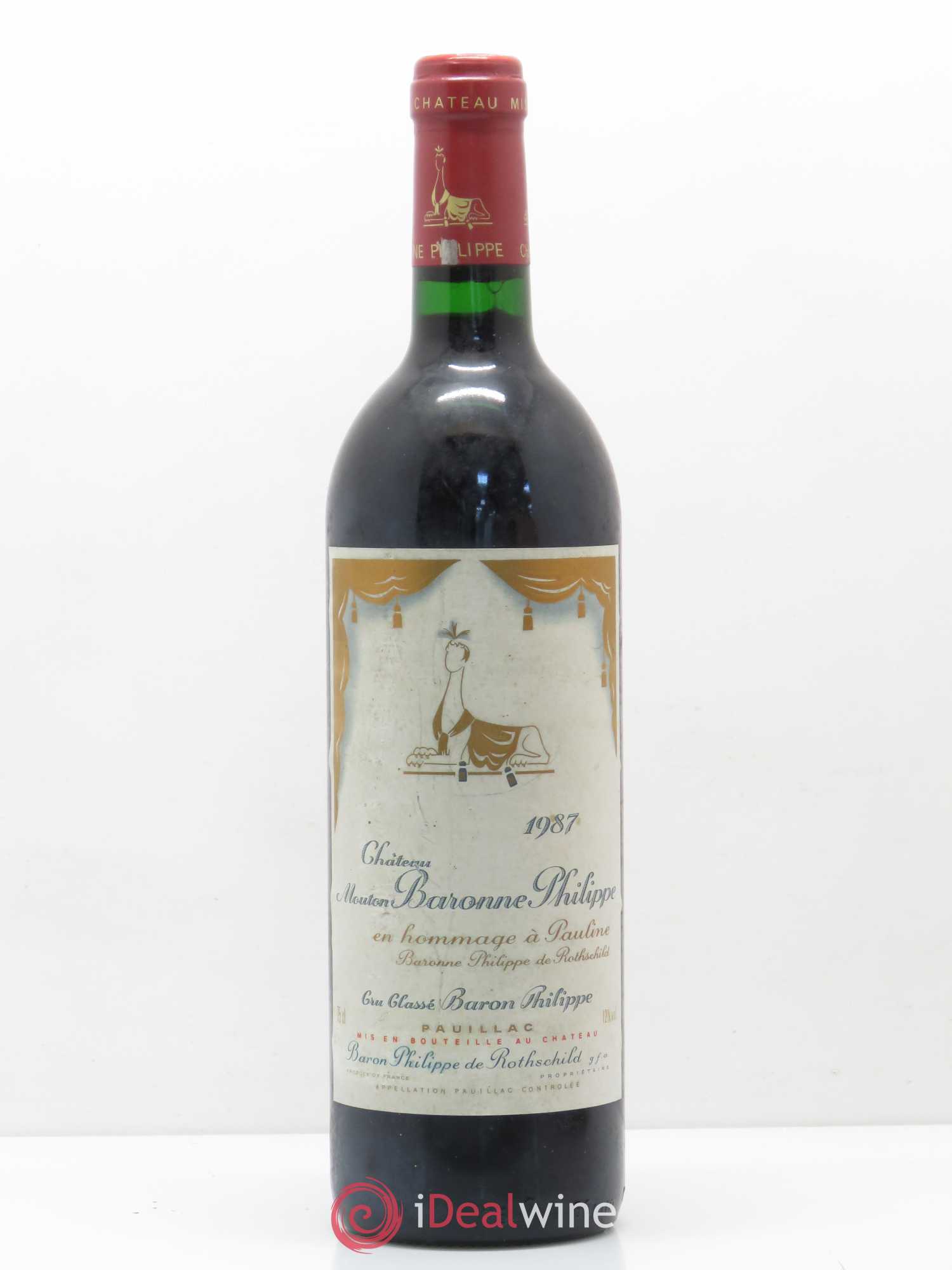 Château d' Armailhac - Mouton Baron(ne) Philippe 5ème Grand Cru Classé 1987 - Lot de 1 bouteille - 0