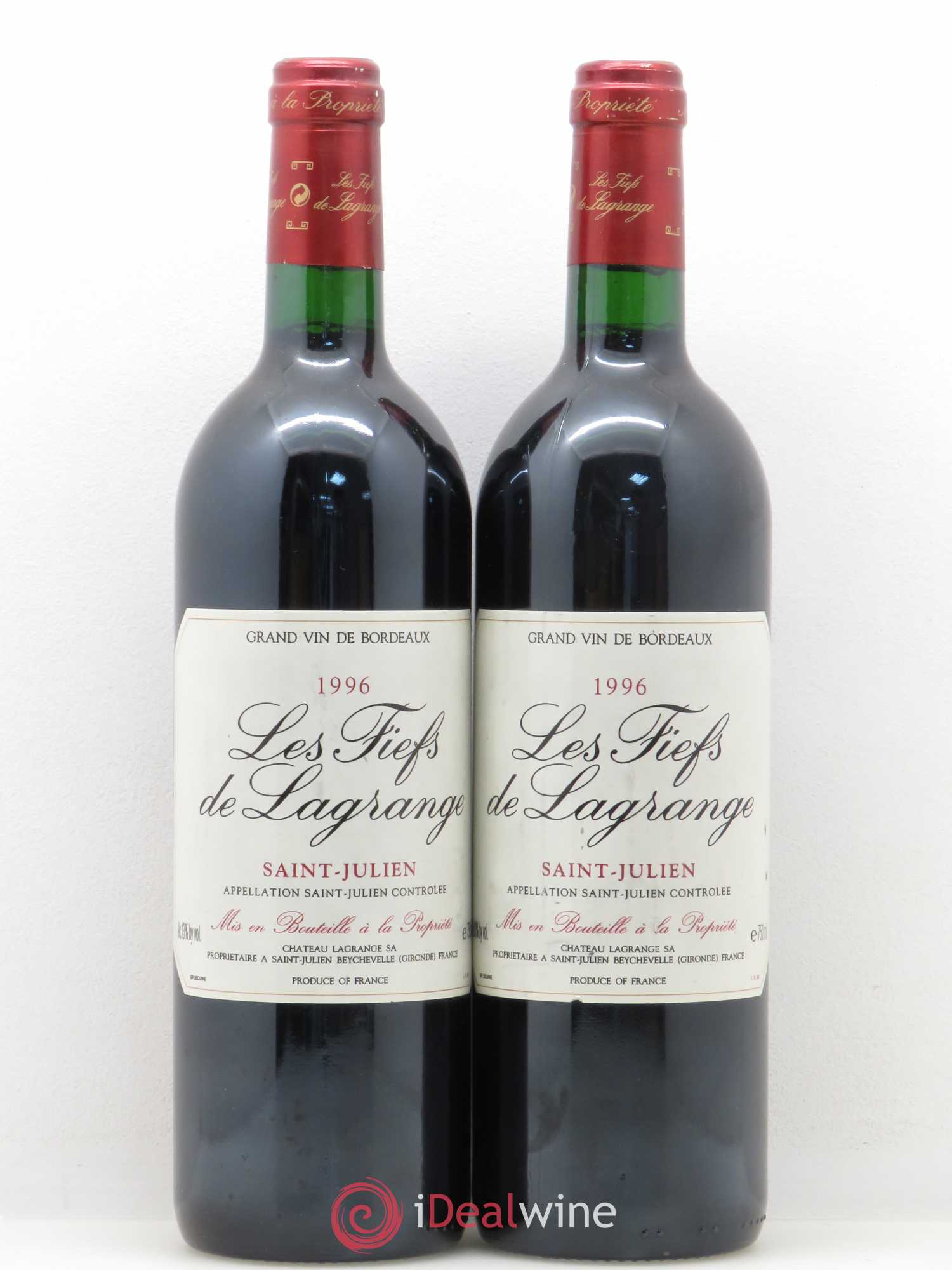 Les Fiefs de Lagrange Second Vin 1996 - Lot de 2 bouteilles - 0