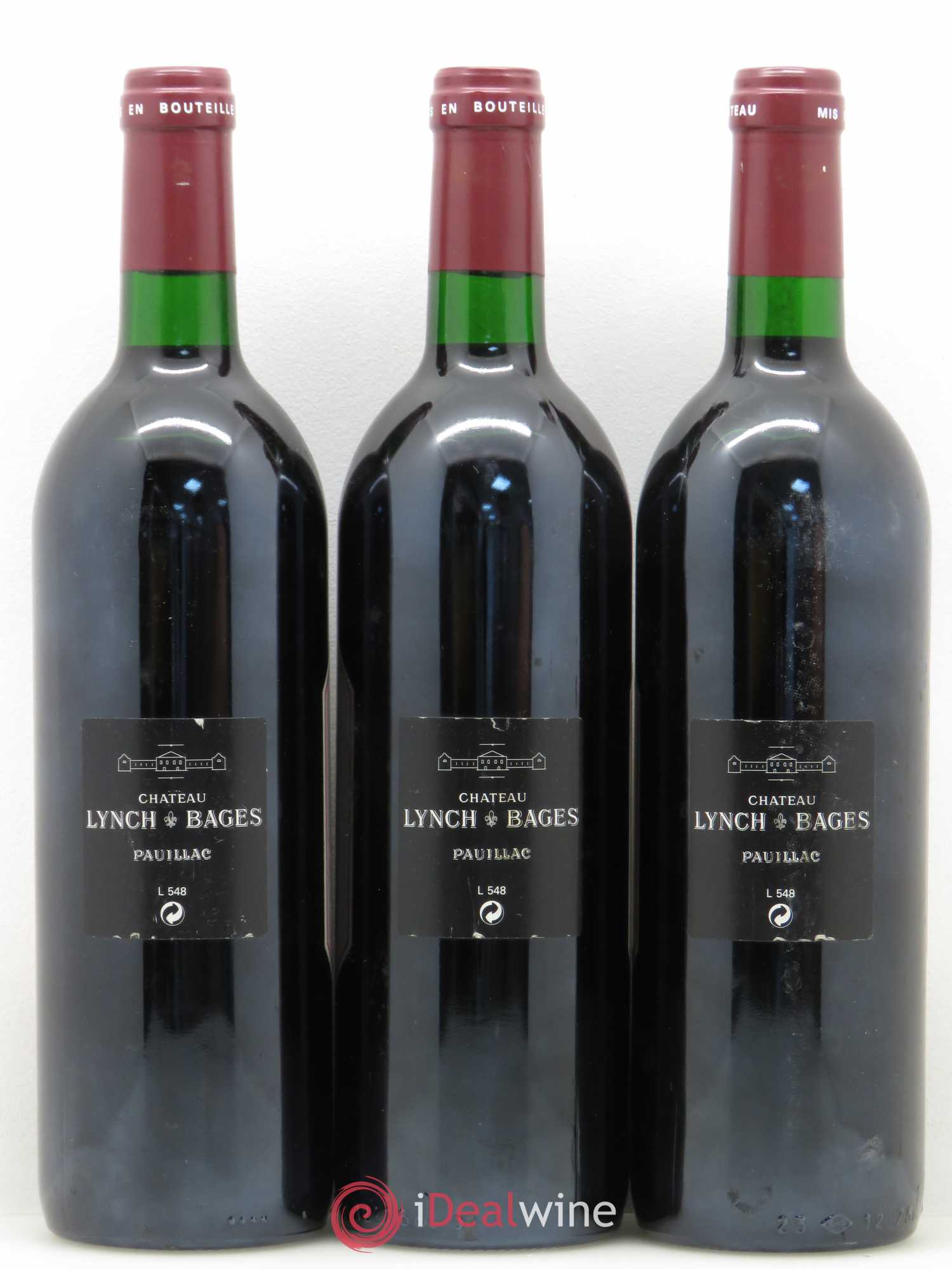 Château Lynch Bages 5ème Grand Cru Classé 1990 - Lot de 3 bouteilles - 1