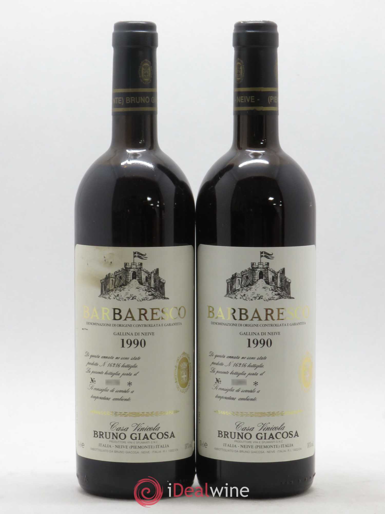 Barbaresco DOCG Gallina di Neive Bruno Giacosa 1990 - Posten von 2 Flaschen - 0