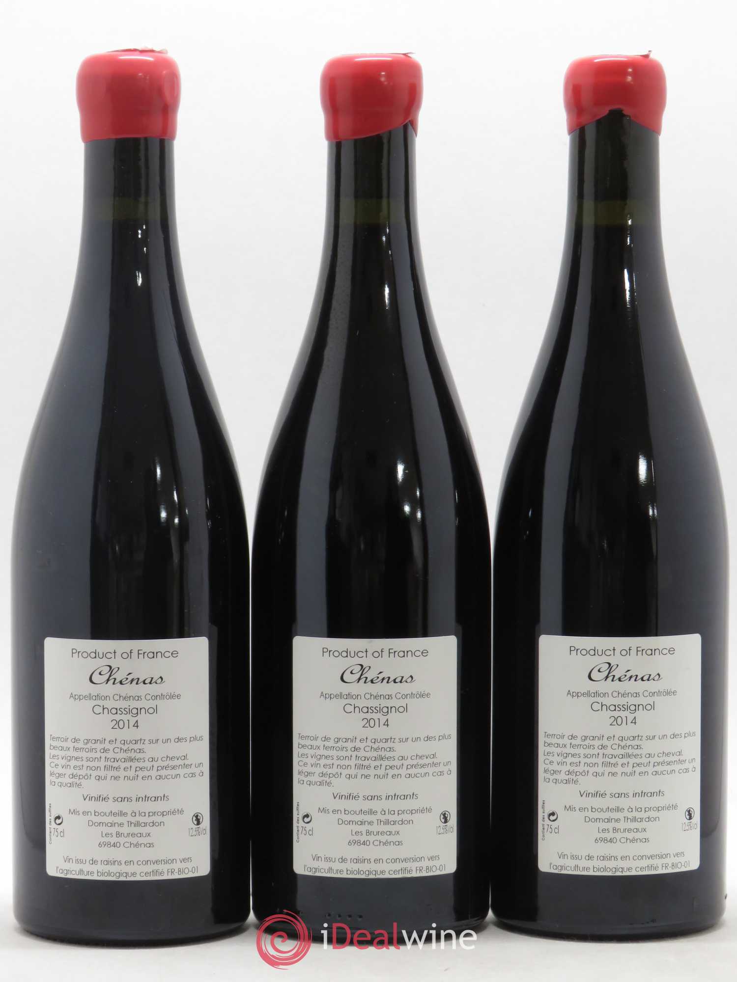 Chénas Chassignol Domaine Thillardon 2014 - Lot de 3 bouteilles - 1