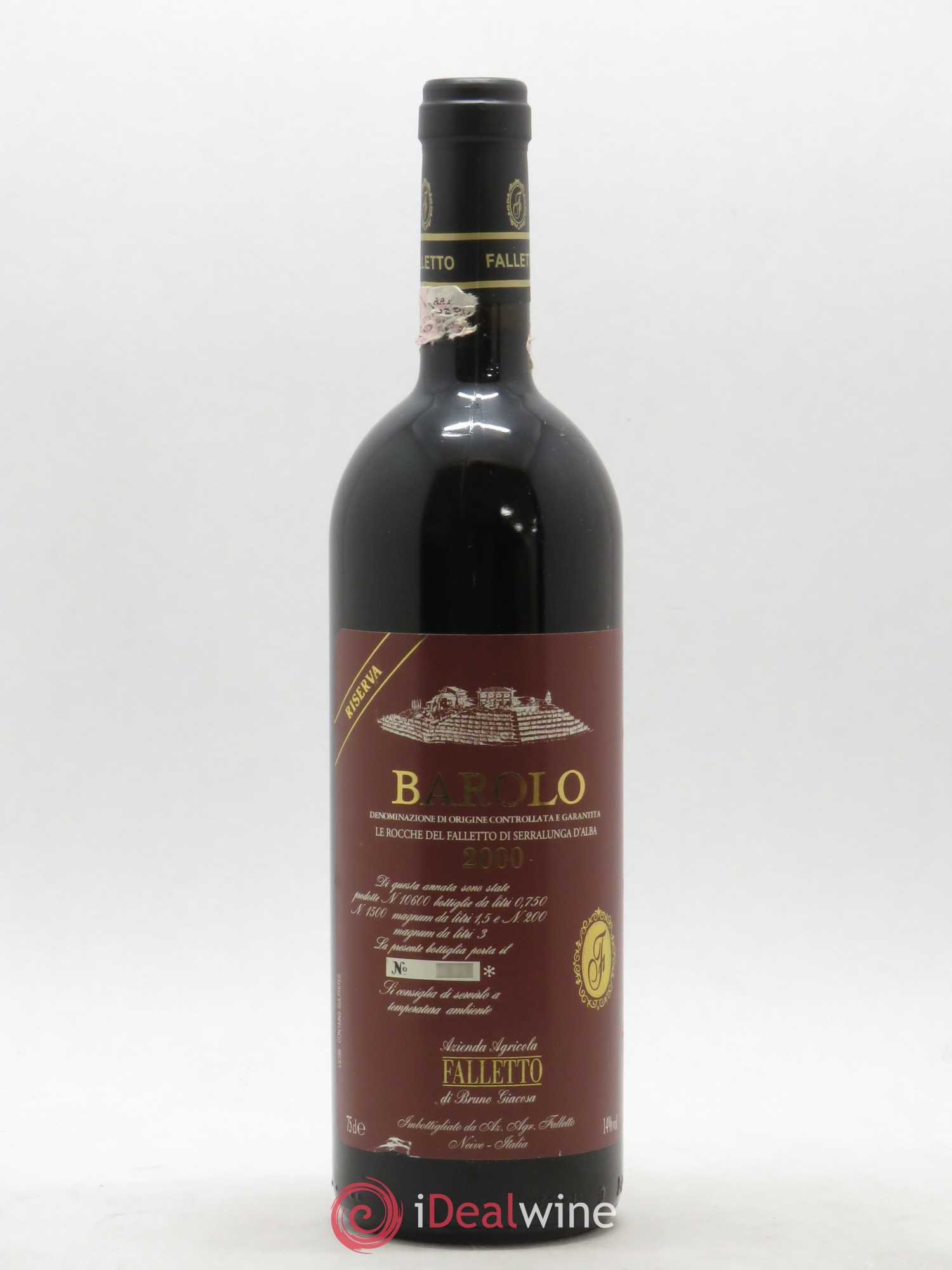 Barolo DOCG Azienda Agricola Falletto di Bruno Giacosa Rocche Del Falletto Di Serralunga D Alba Riserva 2000 - Lot de 1 bouteille - 0