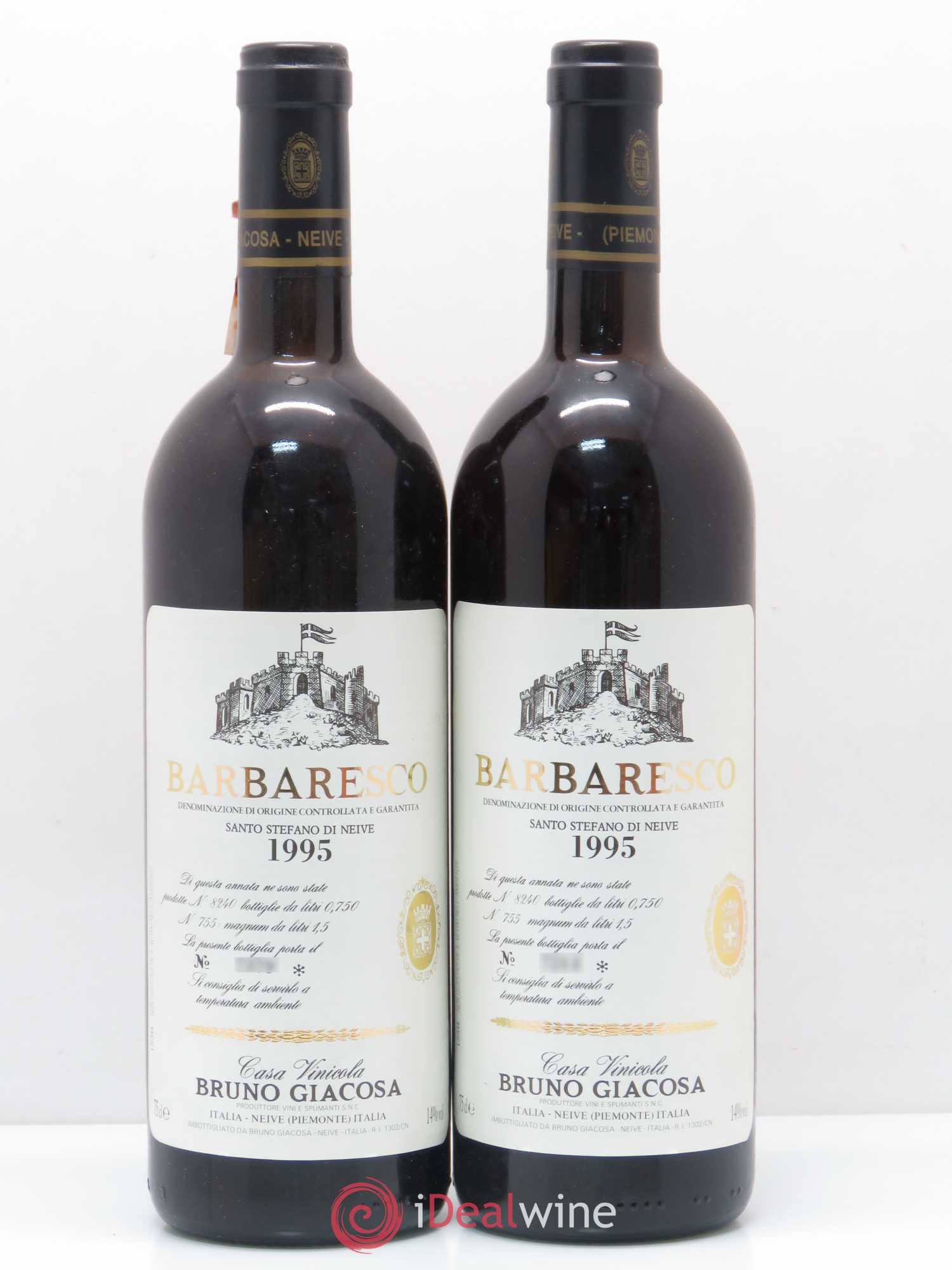 Barbaresco DOCG Albesani Vigna Santo Stefano Bruno Giacosa 1995 - Lotto di 2 bottiglie - 0