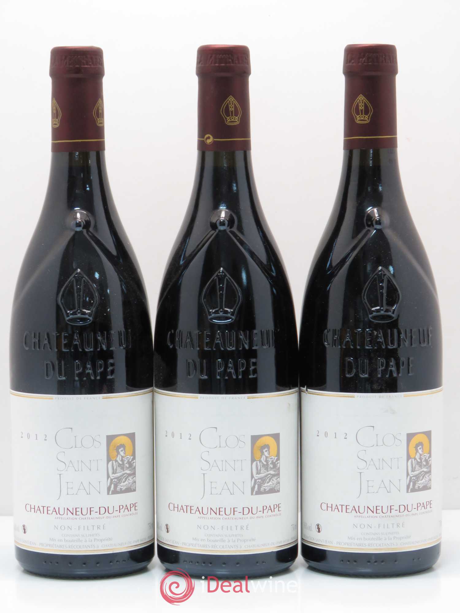 Châteauneuf-du-Pape Clos Saint-Jean Pascal et Vincent Maurel 2012 - Lot de 3 bouteilles - 0