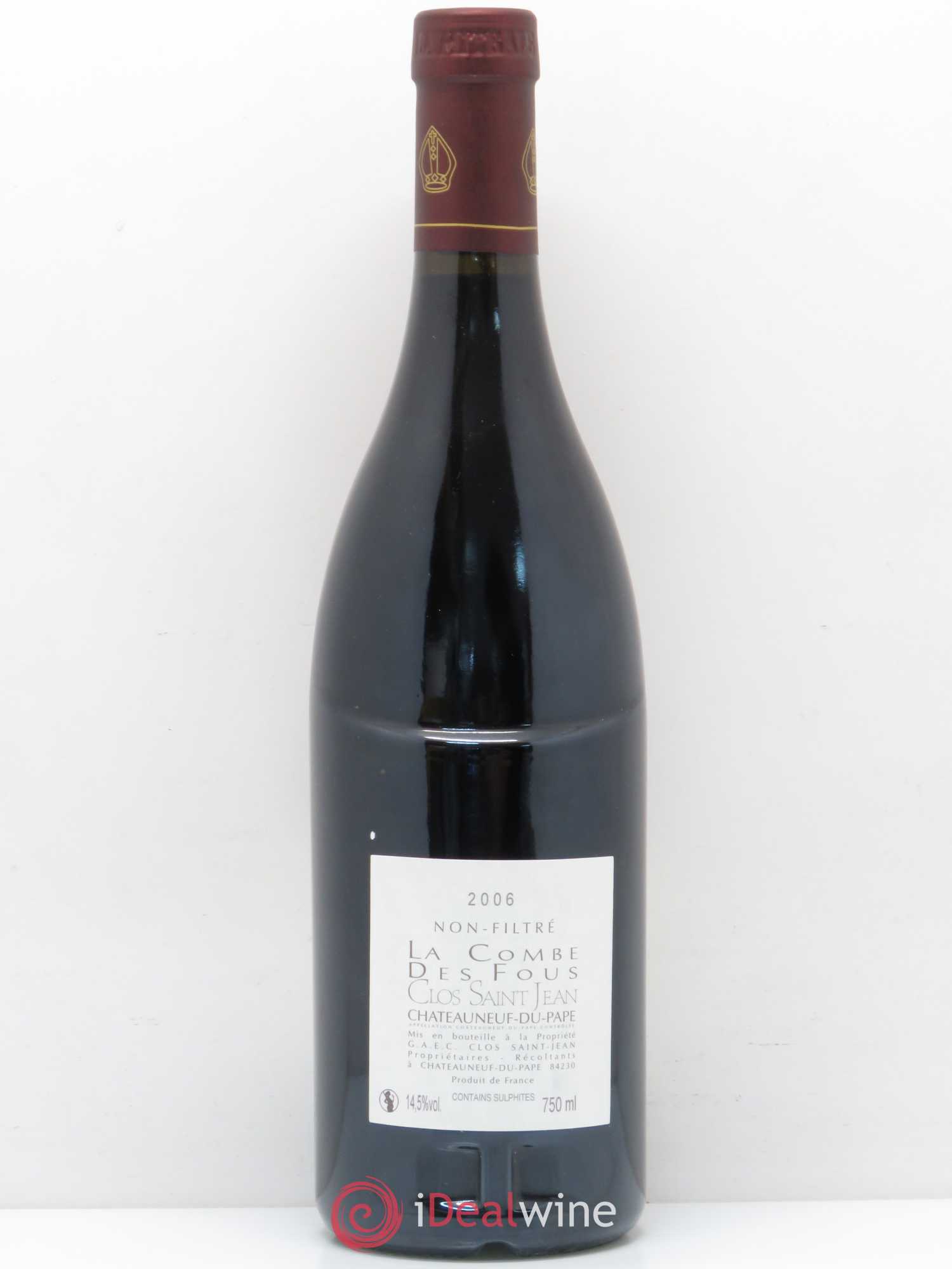 Châteauneuf-du-Pape Clos Saint-Jean La Combe des Fous Pascal et Vincent Maurel 2006 - Lot de 1 bouteille - 1