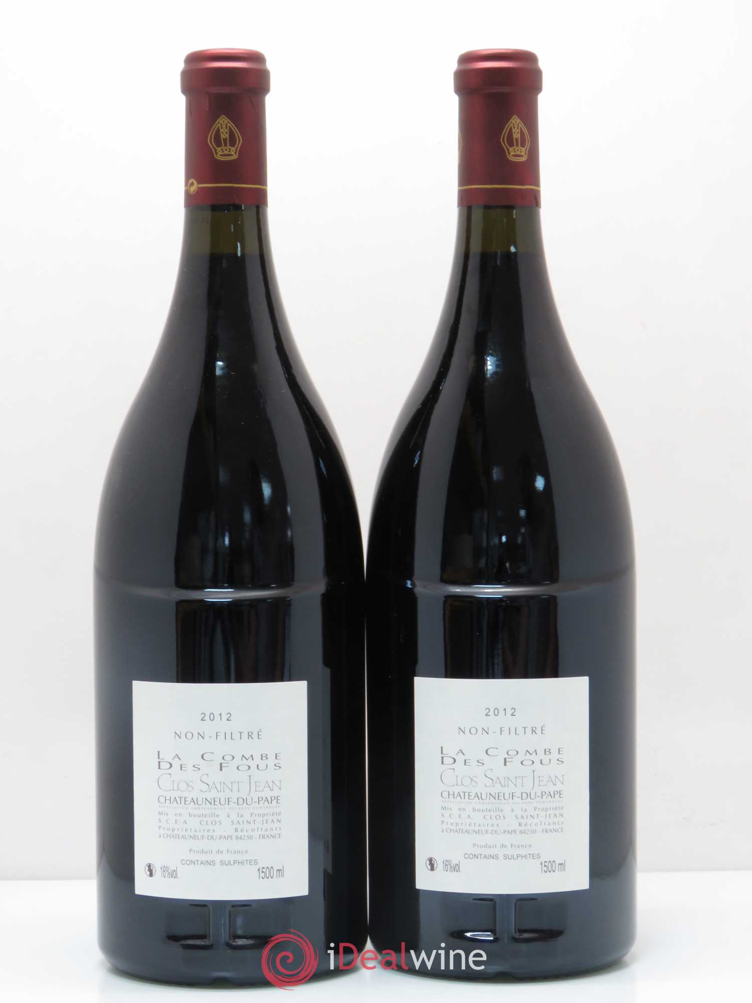 Châteauneuf-du-Pape Clos Saint-Jean La Combe des Fous Pascal et Vincent Maurel 2012 - Lot de 2 magnums - 1