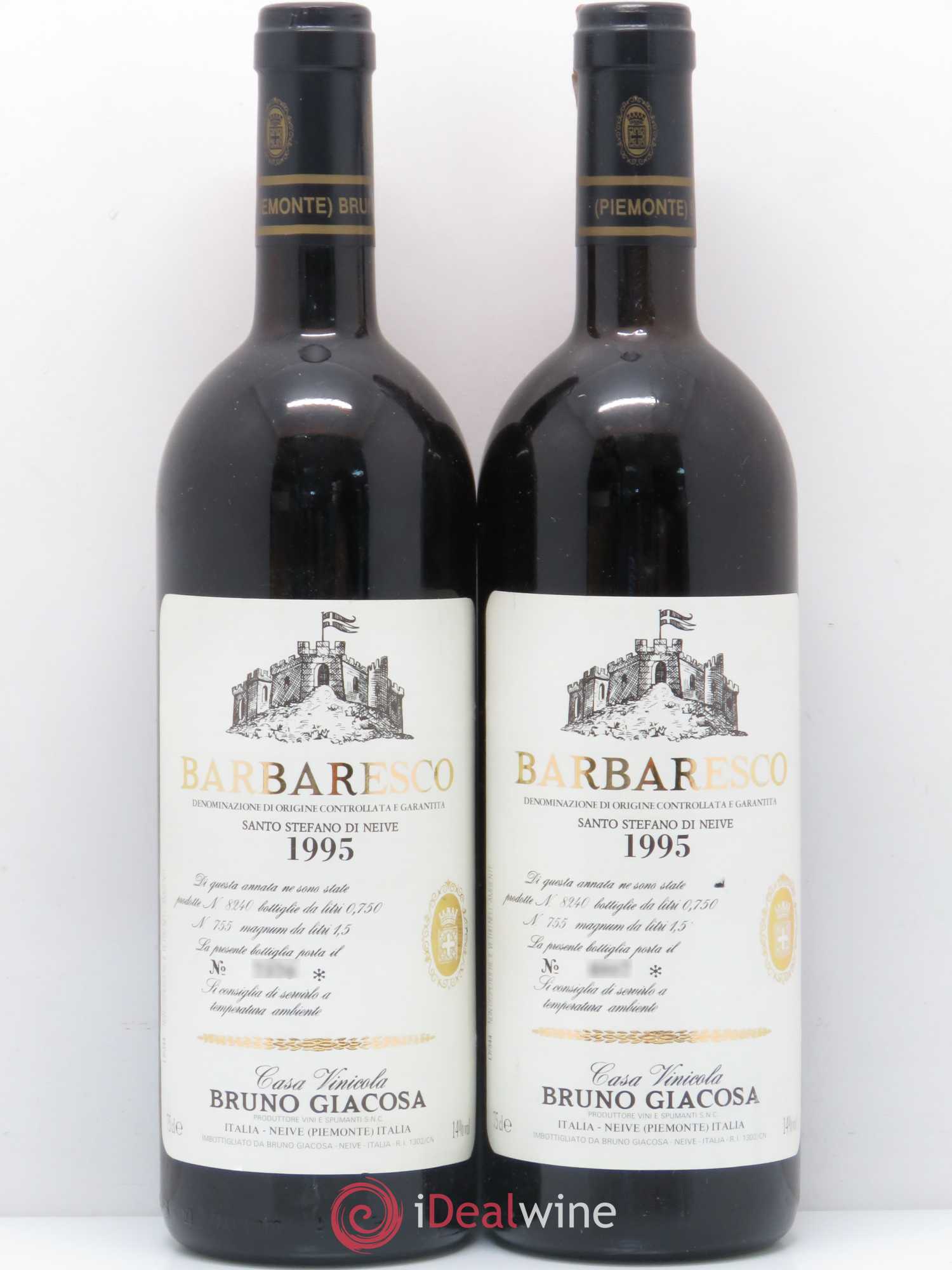Barbaresco DOCG Albesani Vigna Santo Stefano Bruno Giacosa 1995 - Posten von 2 Flaschen - 0