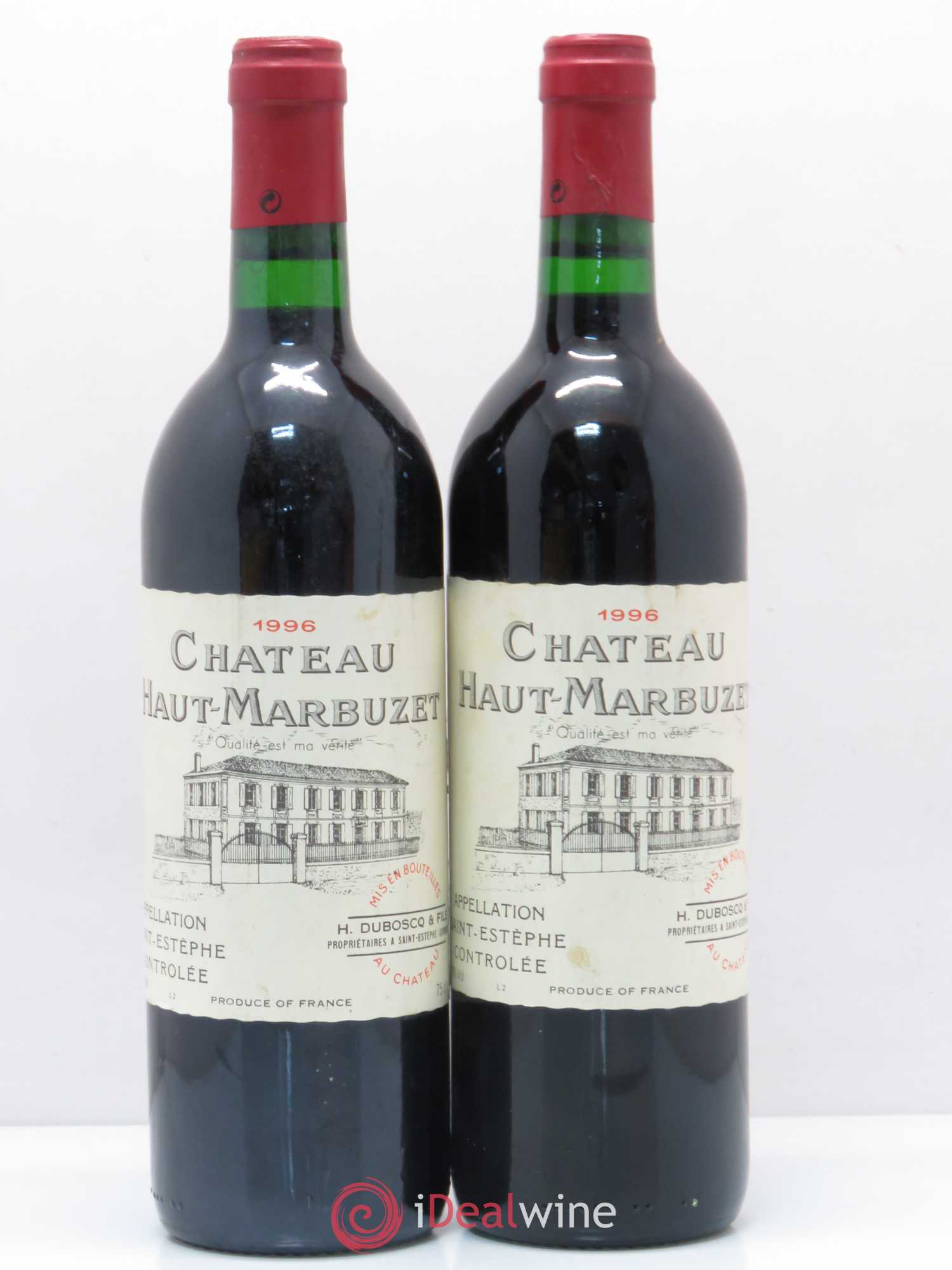 Château Haut Marbuzet 1996 - Lot de 2 bouteilles - 0