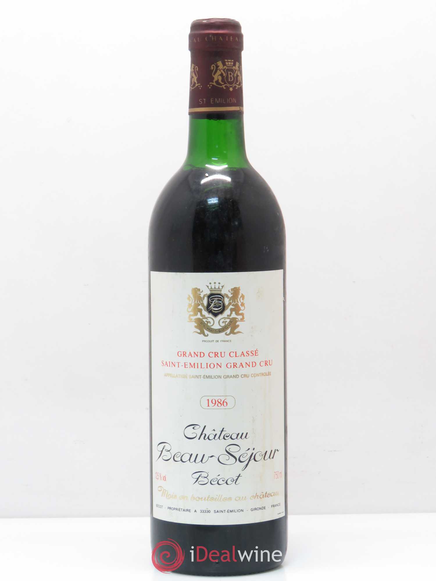 Château Beau-Séjour Bécot 1er Grand Cru Classé B 1986 - Lot de 1 bouteille - 0
