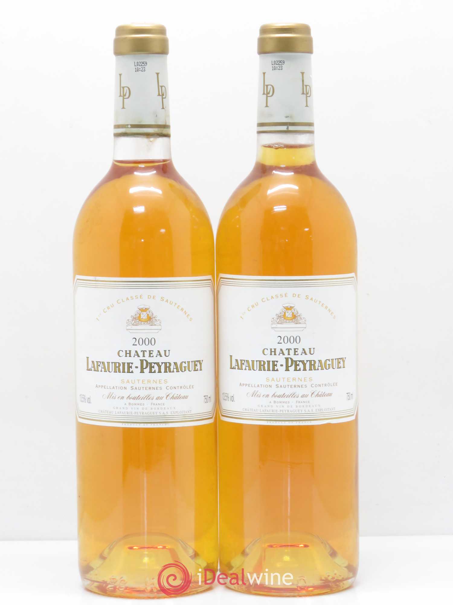 Château Lafaurie-Peyraguey 1er Grand Cru Classé 2000 - Lotto di 2 bottiglie - 0