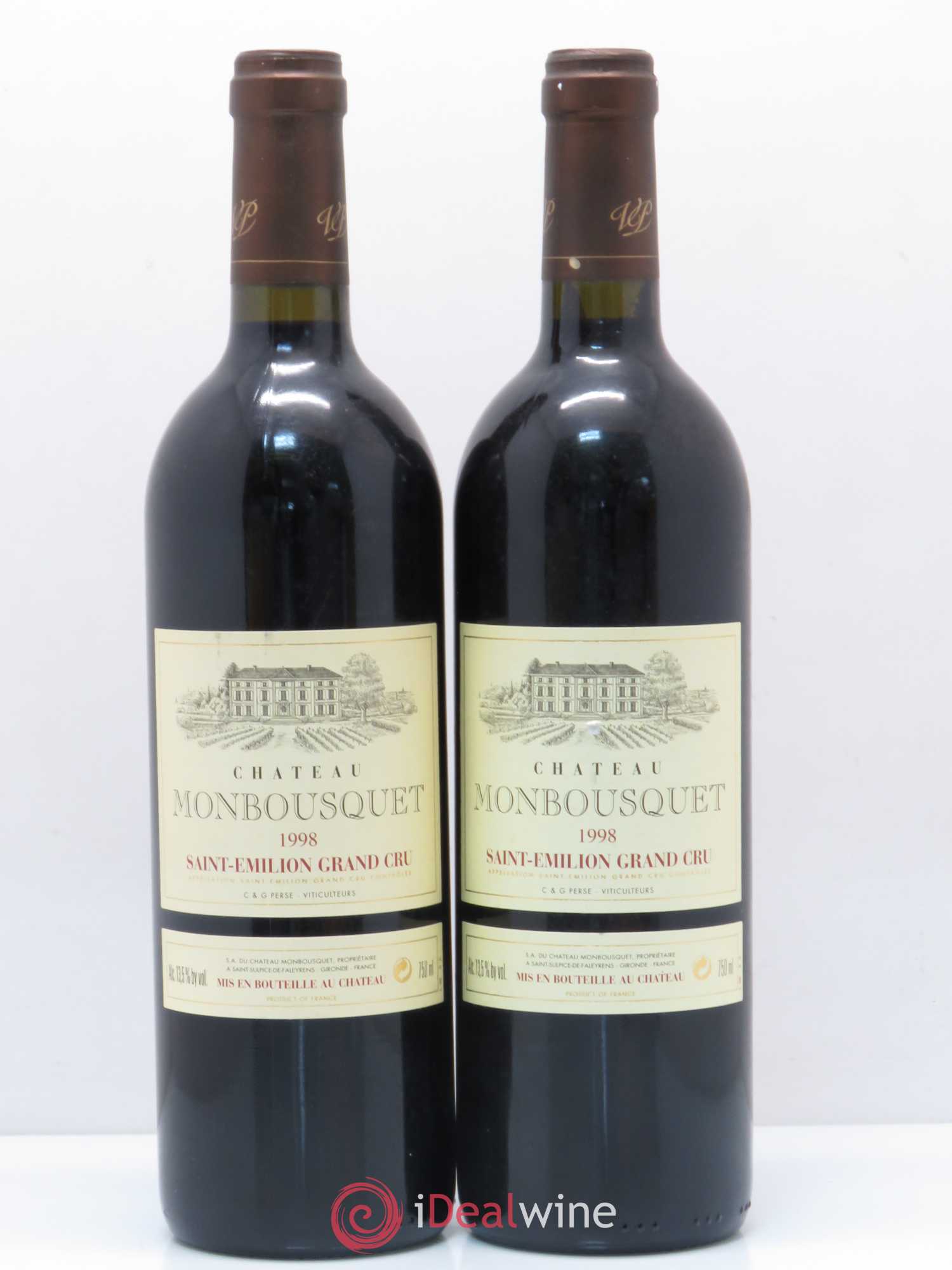 Château Monbousquet Grand Cru Classé 1998 - Lot de 2 bouteilles - 0