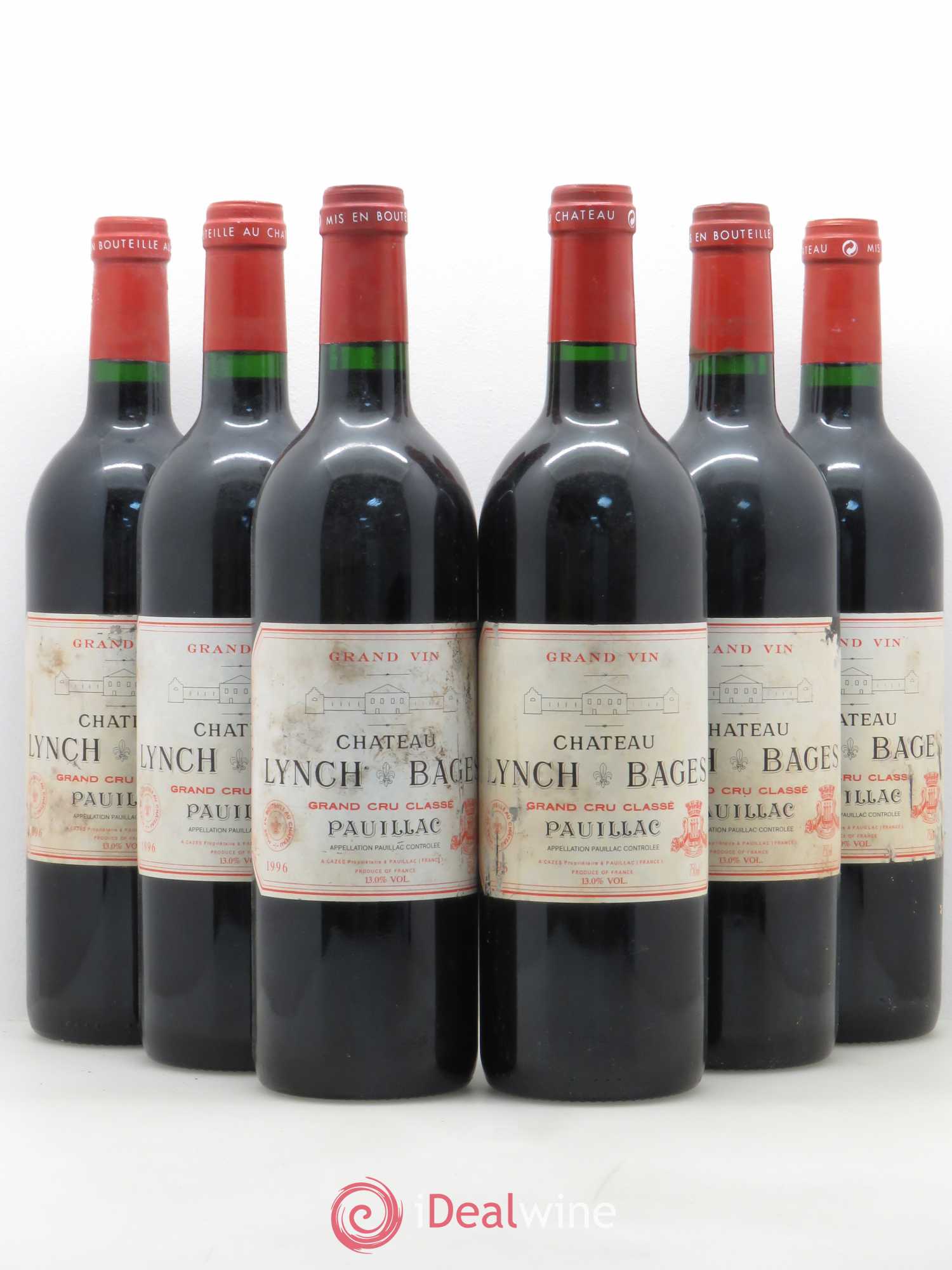 Château Lynch Bages 5ème Grand Cru Classé 1996 - Lot de 6 bouteilles - 0