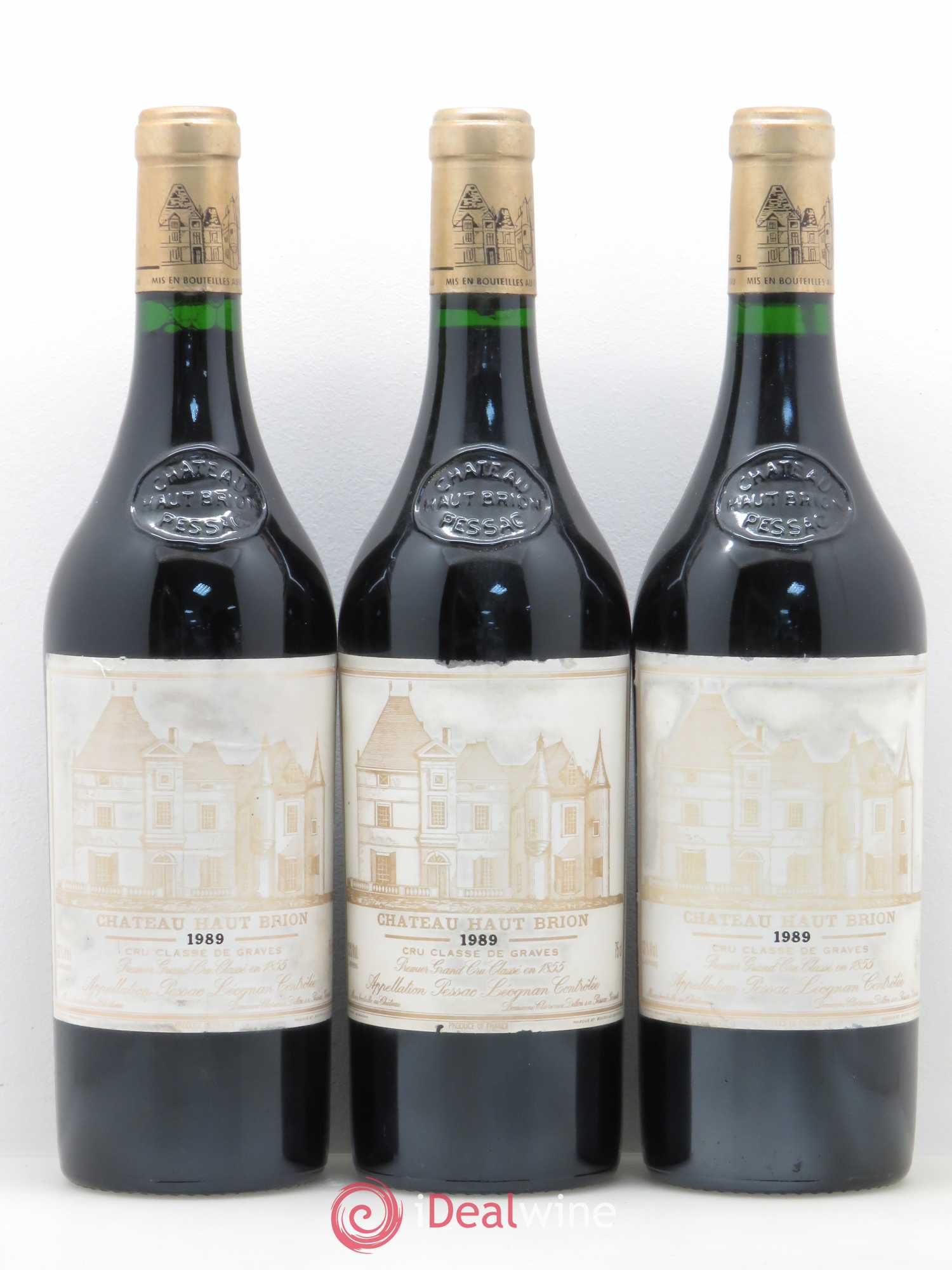 Château Haut Brion 1er Grand Cru Classé 1989 - Lot de 3 bouteilles - 0