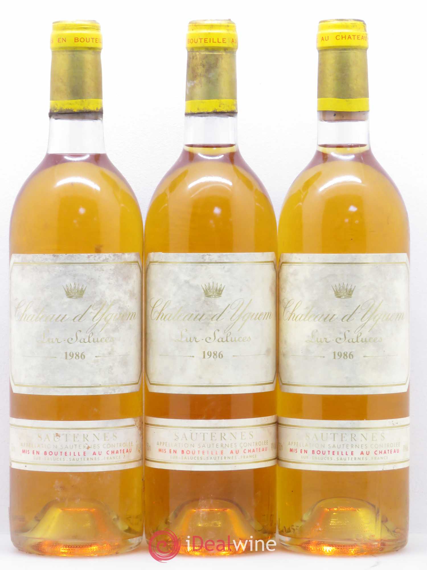 Château d' Yquem 1er Cru Classé Supérieur 1986 - Lotto di 3 bottiglie - 0