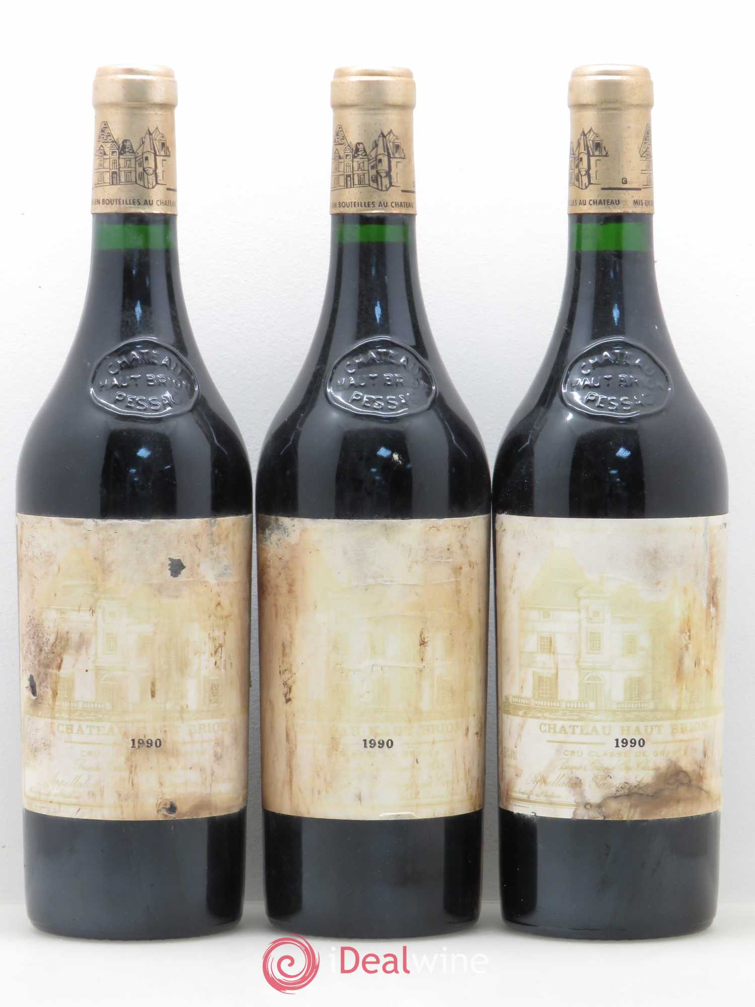 Château Haut Brion 1er Grand Cru Classé 1990 - Lot de 3 bouteilles - 0