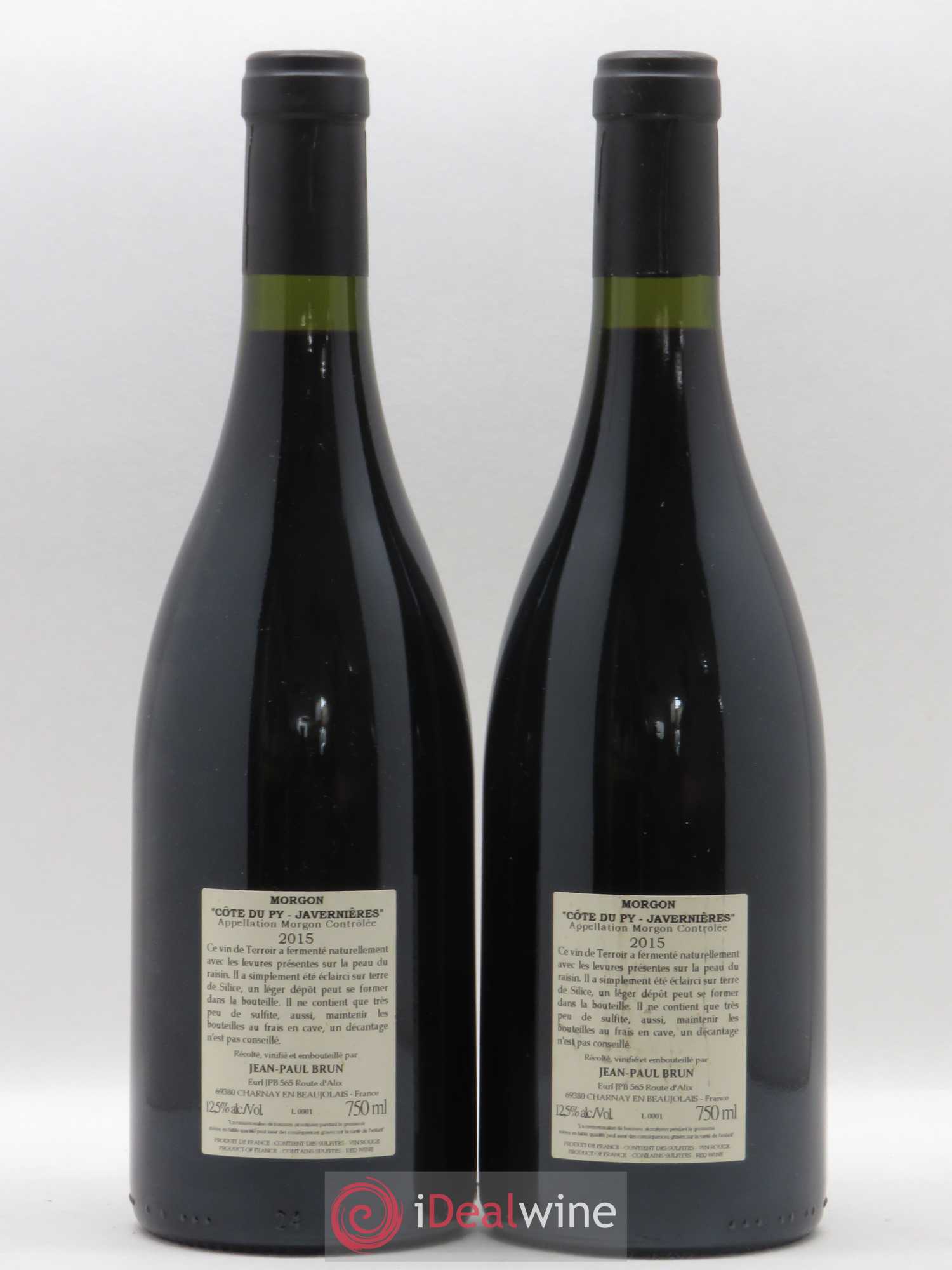Morgon Côte du Py Javernières Terres dorées - J-P. Brun (Domaine des) 2015 - Lot de 2 bouteilles - 1