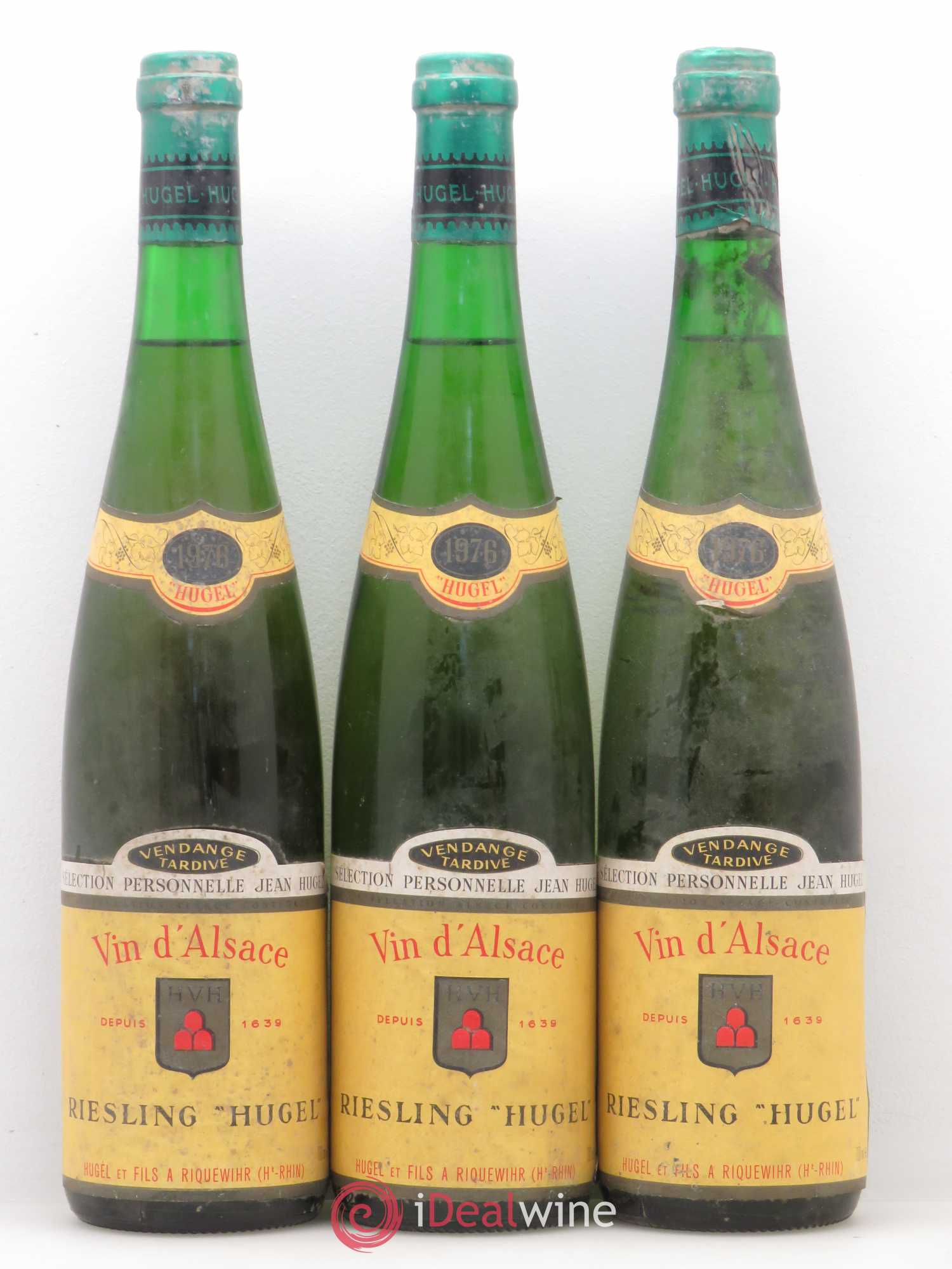 Riesling Vendanges Tardives Hugel (Domaine) Sélection personnelle Jean Hugel 1976 - Lotto di 3 bottiglie - 0