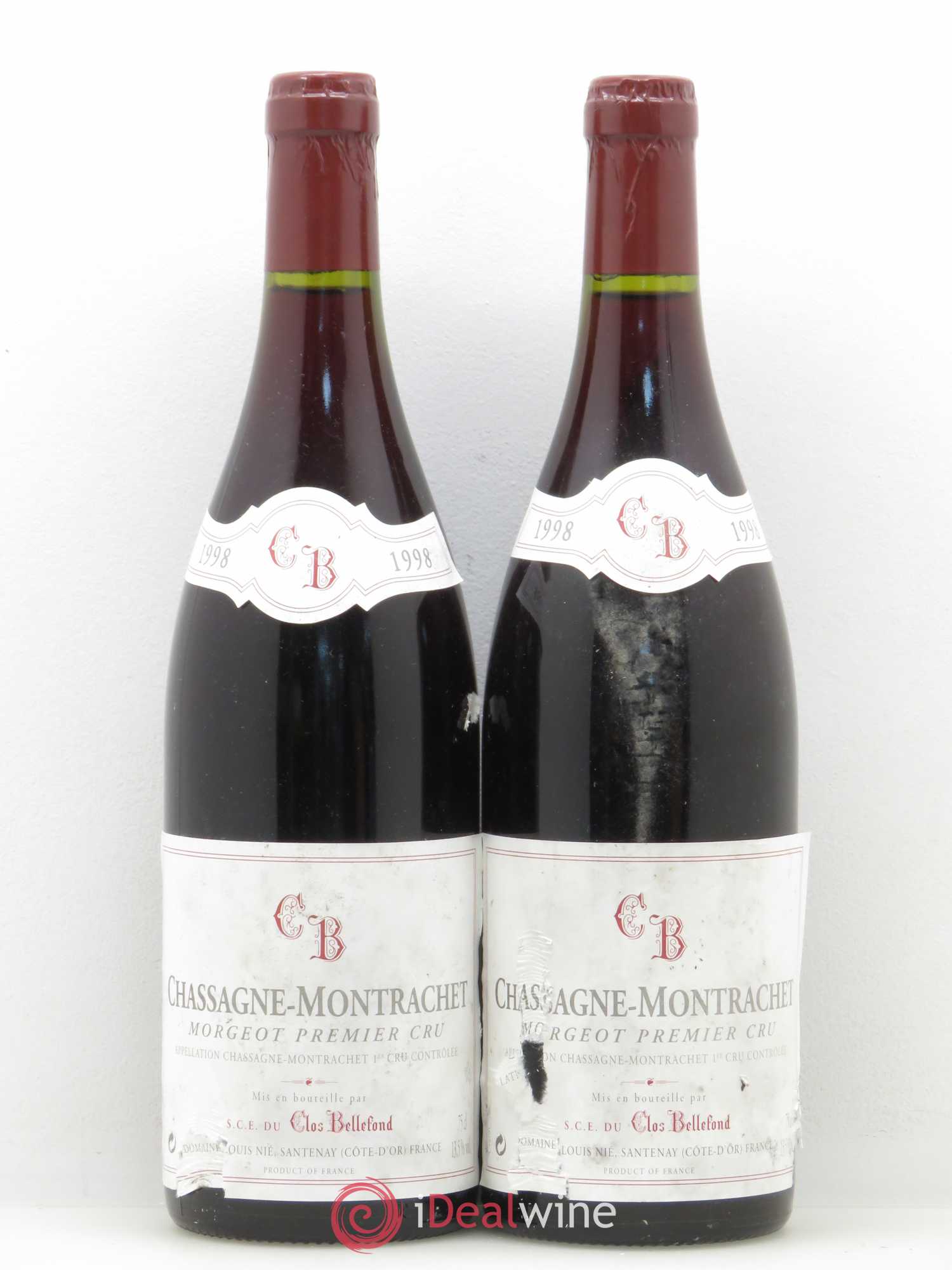 Chassagne-Montrachet 1er Cru Morgeot Domaine Louis Nié 1998 - Lotto di 2 bottiglie - 0