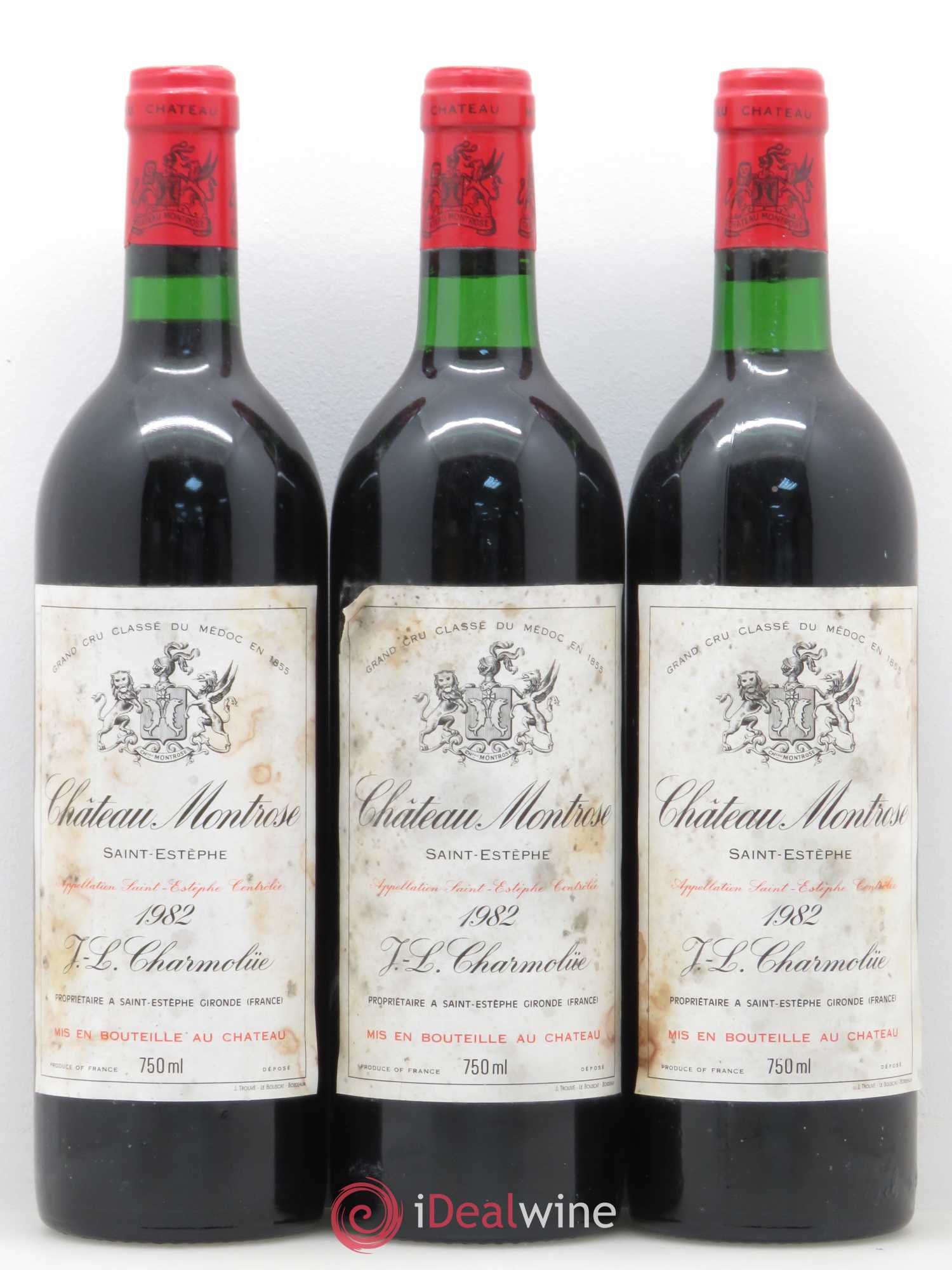 Château Montrose 2ème Grand Cru Classé 1982 - Lot de 3 bouteilles - 0