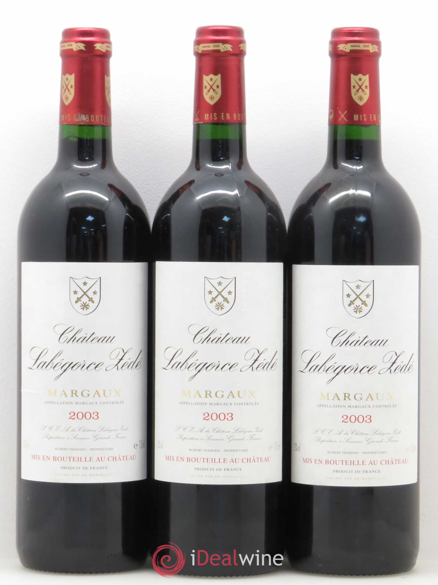 Château Labegorce Zédé Cru Bourgeois 2003 - Lot de 3 bouteilles - 0