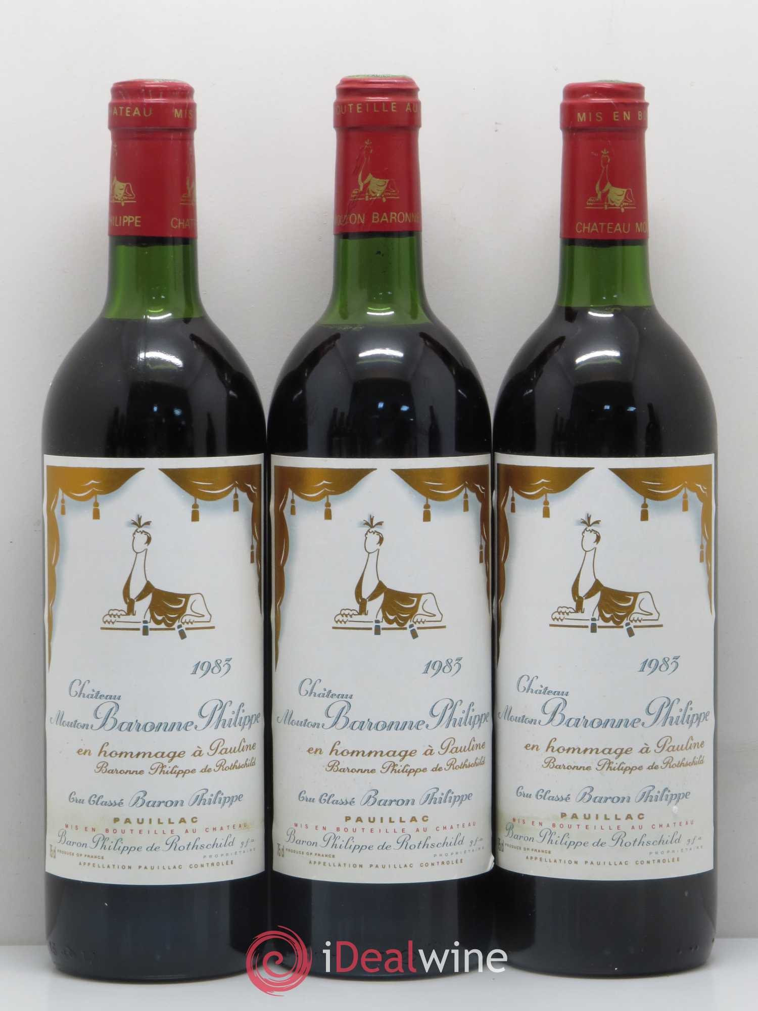 Château d' Armailhac - Mouton Baron(ne) Philippe 5ème Grand Cru Classé 1983 - Lot de 12 bouteilles - 4