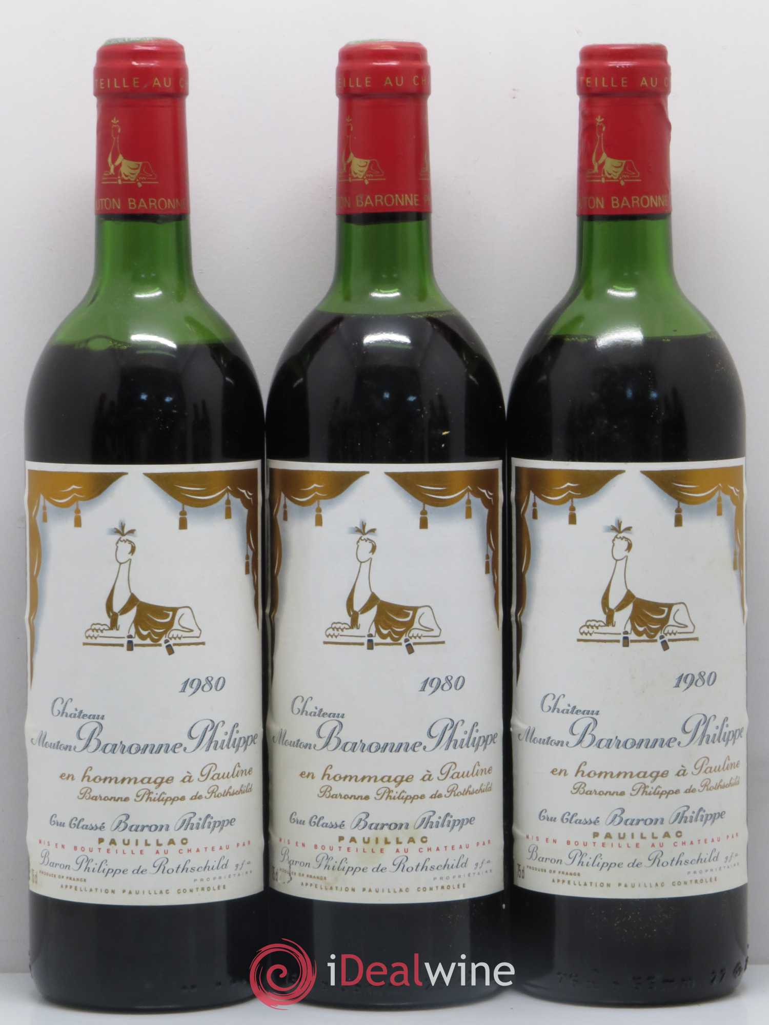 Château d' Armailhac - Mouton Baron(ne) Philippe 5ème Grand Cru Classé 1980 - Lot de 12 bouteilles - 2