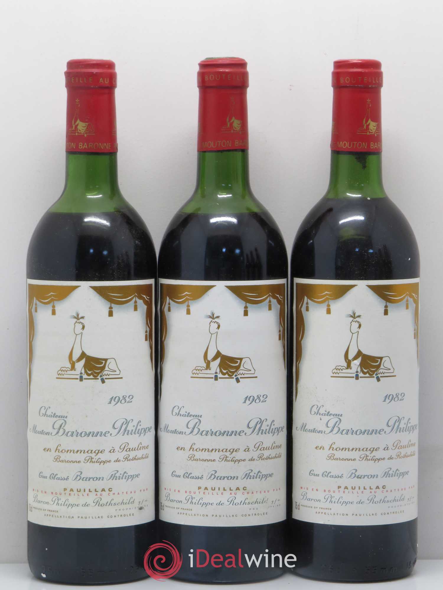 Château d' Armailhac - Mouton Baron(ne) Philippe 5ème Grand Cru Classé 1982 - Lot de 6 bouteilles - 1