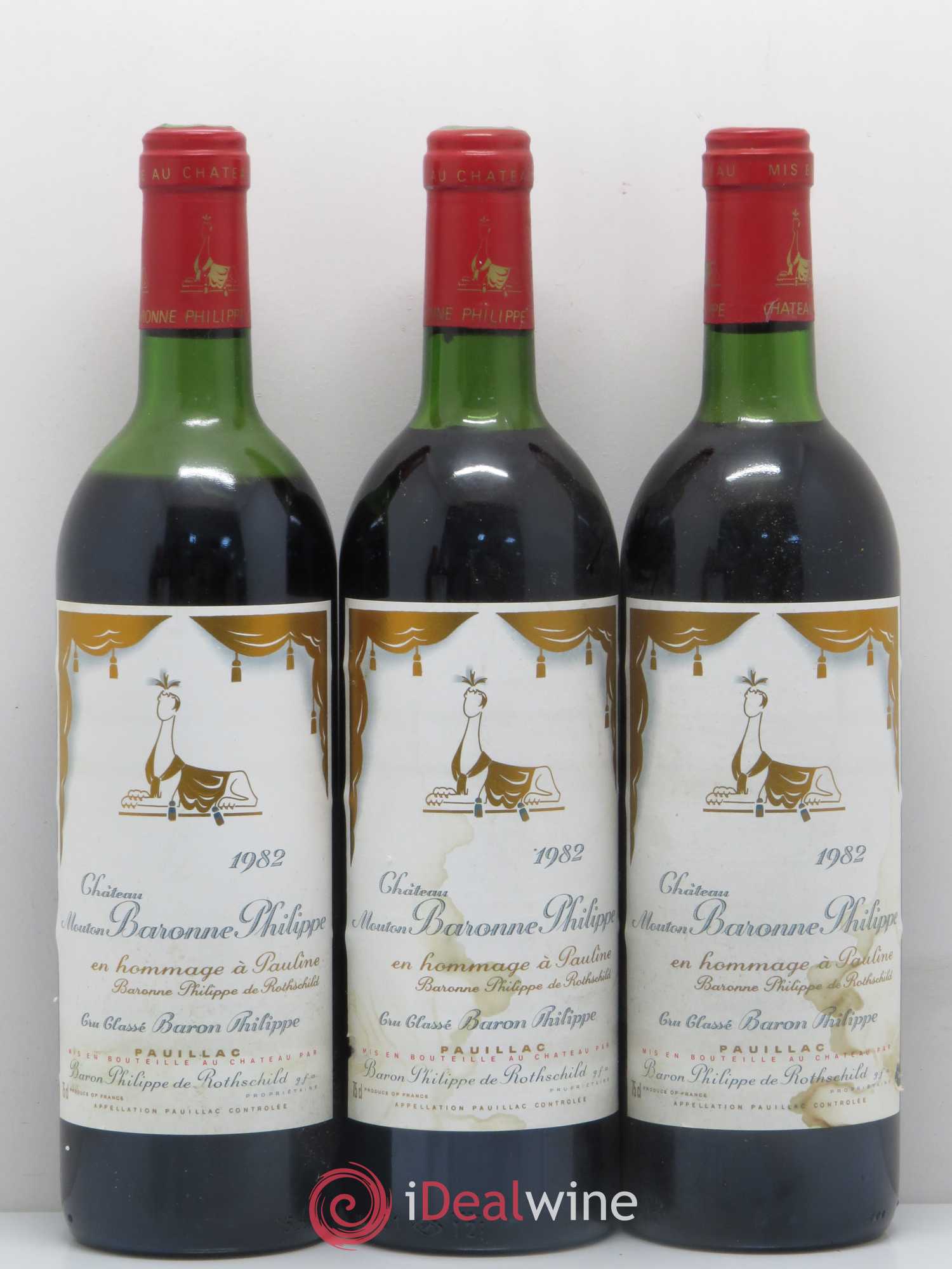 Château d' Armailhac - Mouton Baron(ne) Philippe 5ème Grand Cru Classé 1982 - Lot de 6 bouteilles - 2