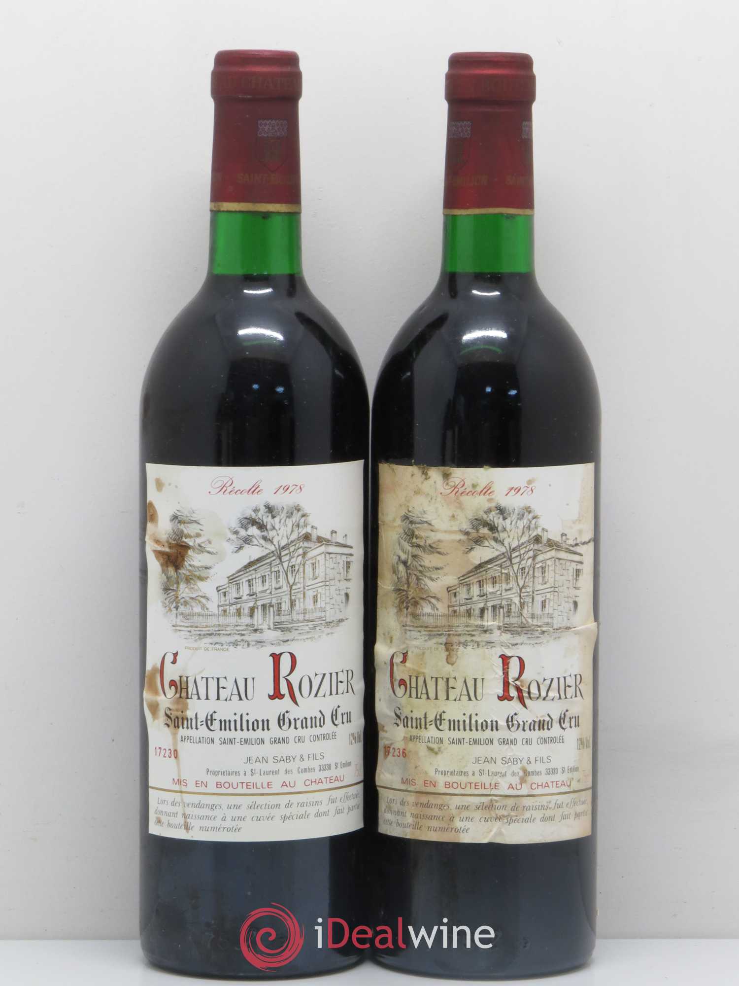 Saint-Émilion Grand Cru Château Rozier 1978 - Lot of 5 bottles - 2
