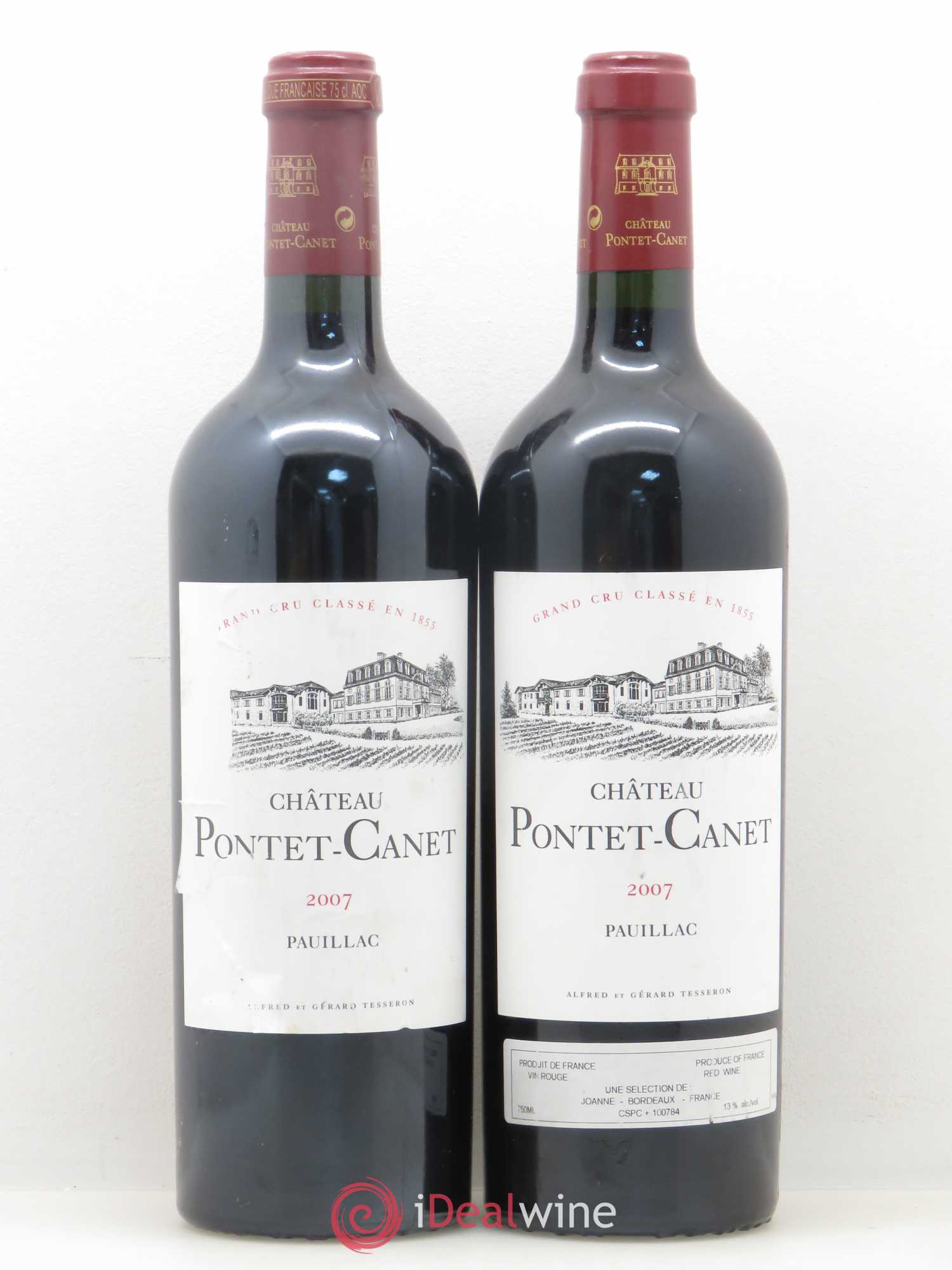 Château Pontet Canet 5ème Grand Cru Classé 2007 - Lot de 2 bouteilles - 0