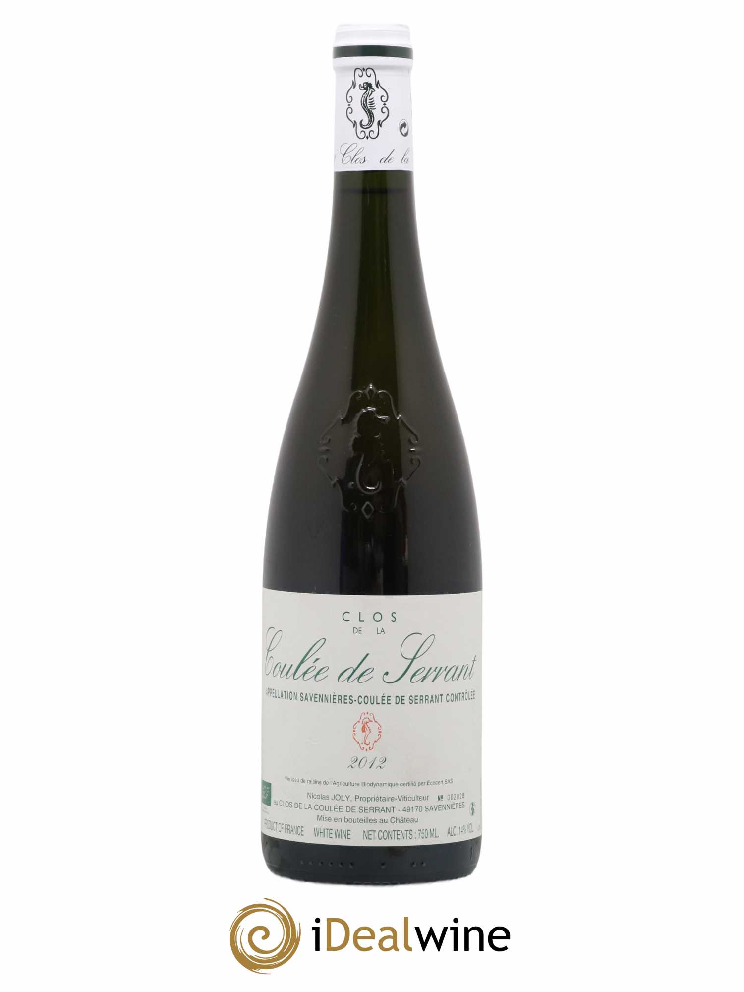 Savennières Clos de la Coulée de Serrant Vignobles de la Coulée de Serrant - Nicolas Joly 2012 - Lot de 1 bouteille - 0