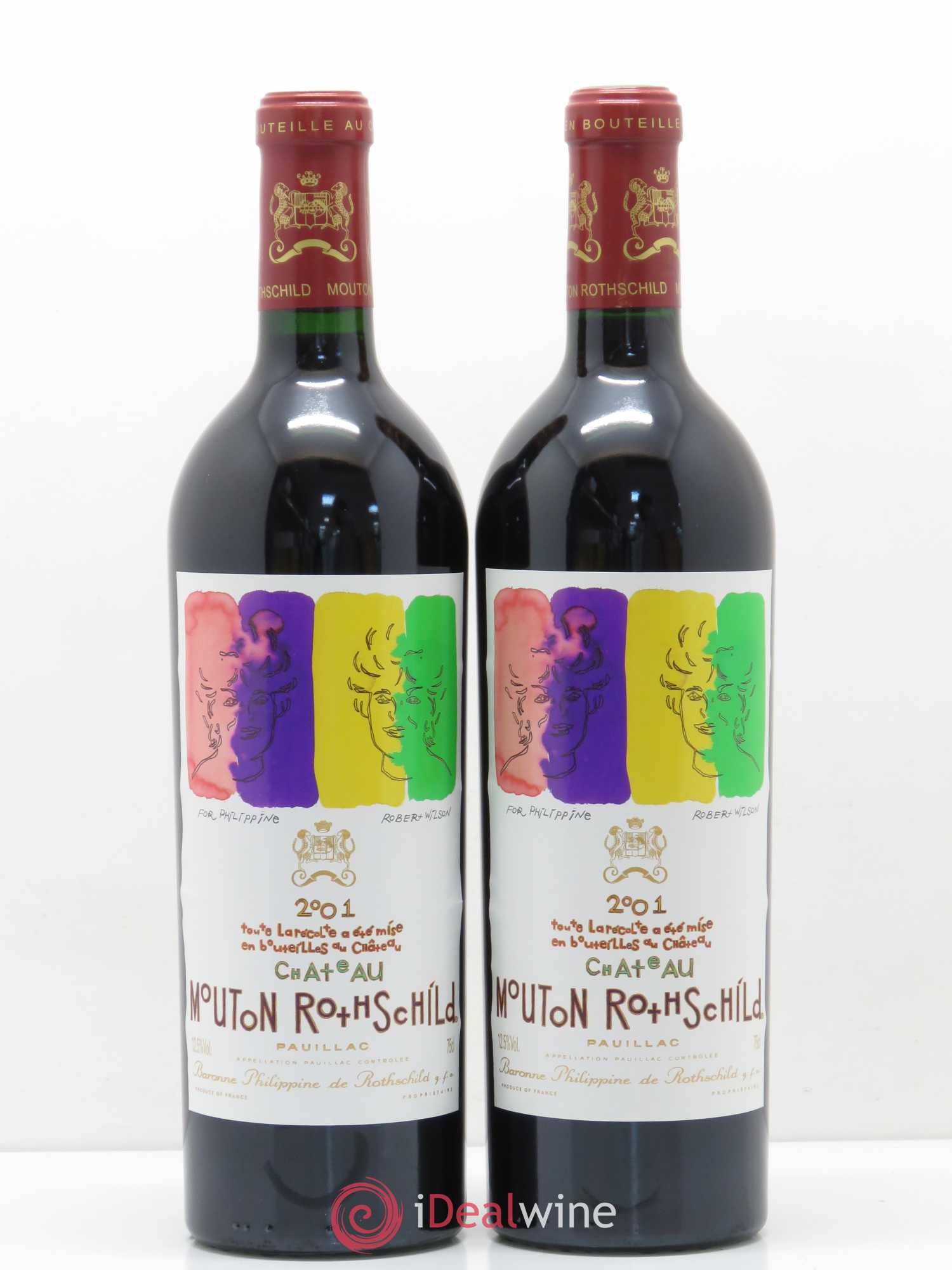 Château Mouton Rothschild 1er Grand Cru Classé 2001 - Lot de 2 bouteilles - 0