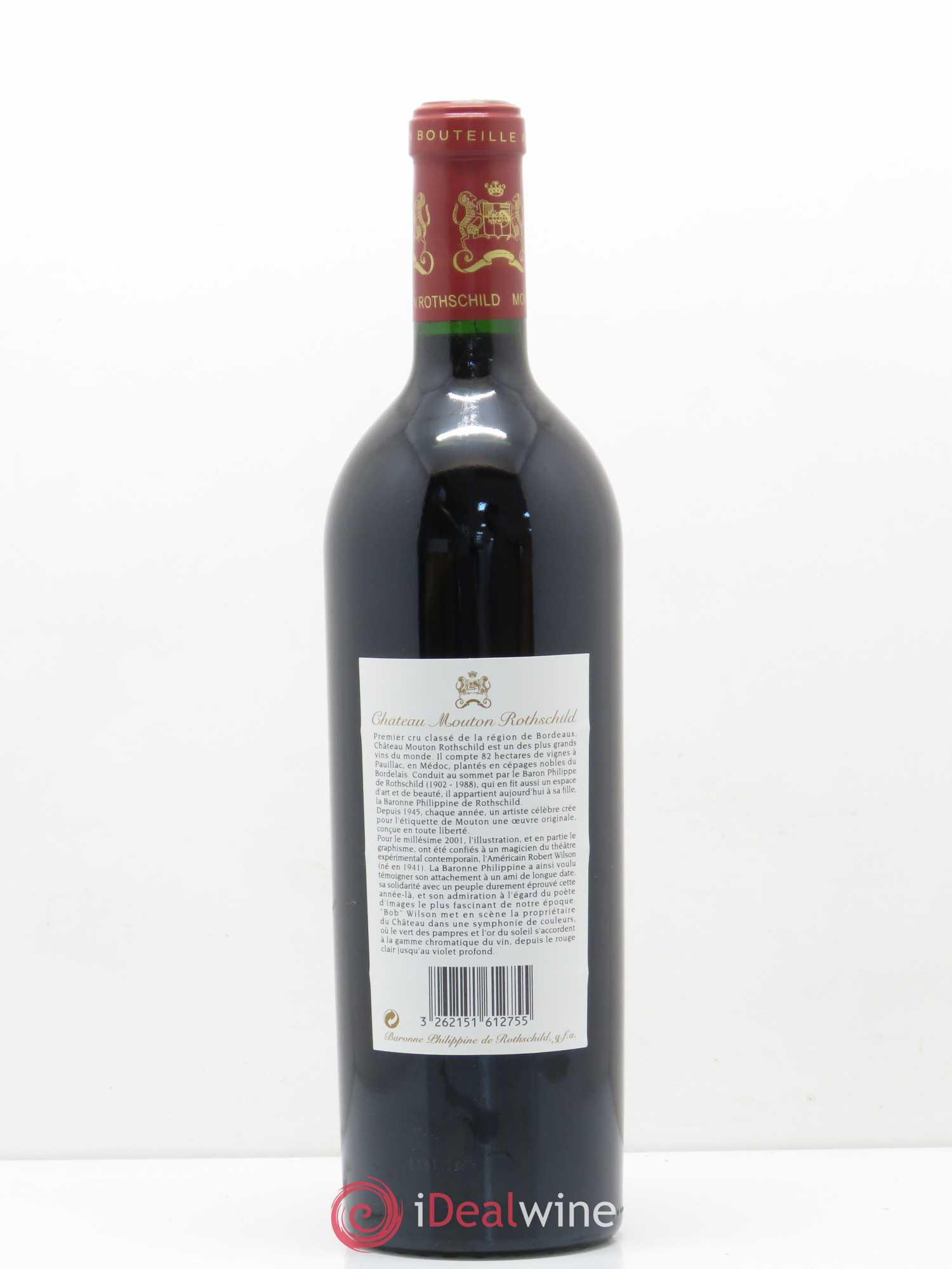Château Mouton Rothschild 1er Grand Cru Classé 2001 - Lot de 1 bouteille - 1