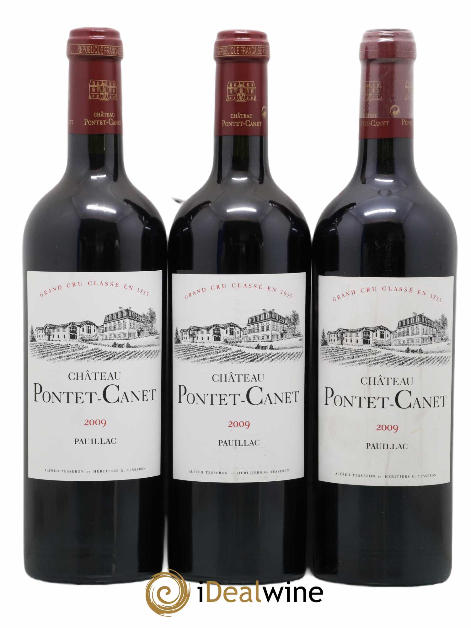 Château Pontet Canet 5ème Grand Cru Classé 2009 - Lot de 3 bouteilles - 0